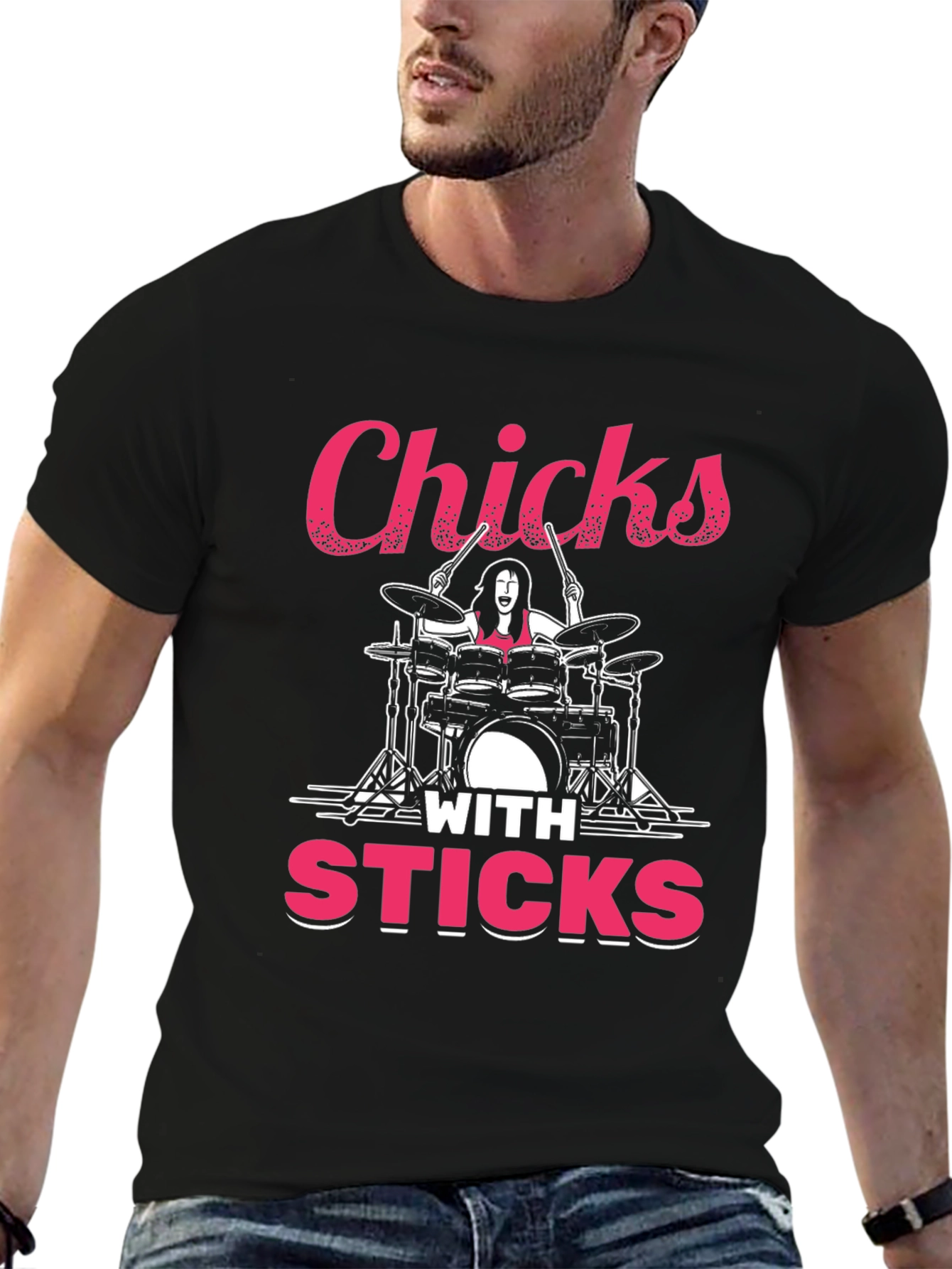 Chicks With Sticks Drummer T-Shirt