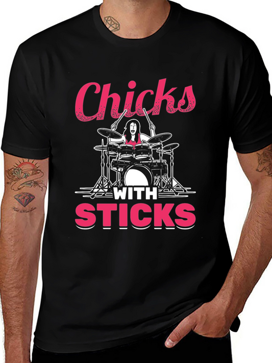 Chicks With Sticks Drummer T-Shirt