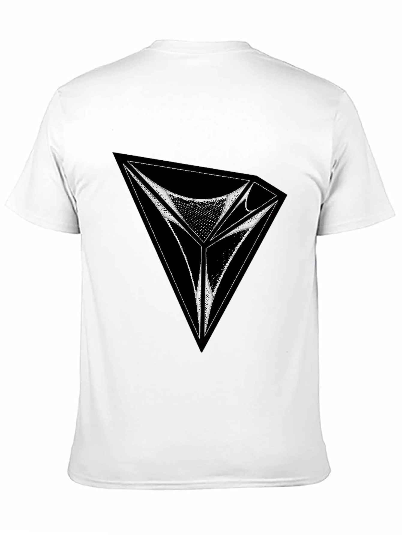 Abstract Triangle Graphic Tee - Black Cotton Comfort