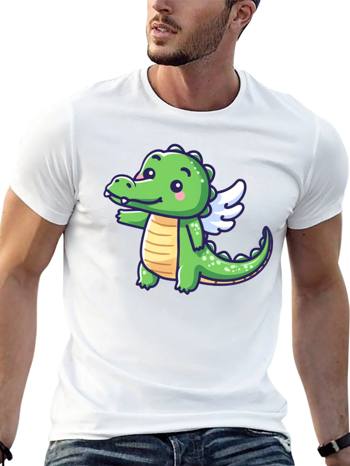 Cartoon Dragon Graphic T-Shirt
