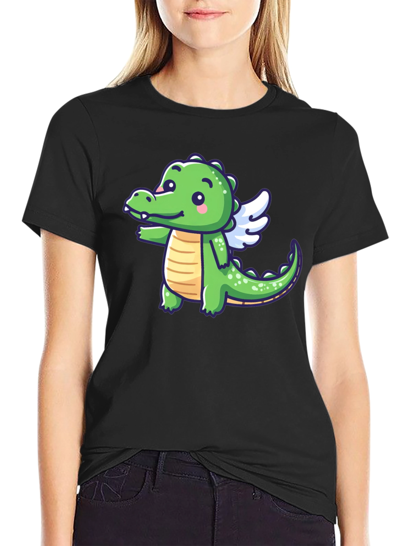 Cartoon Dragon Graphic T-Shirt