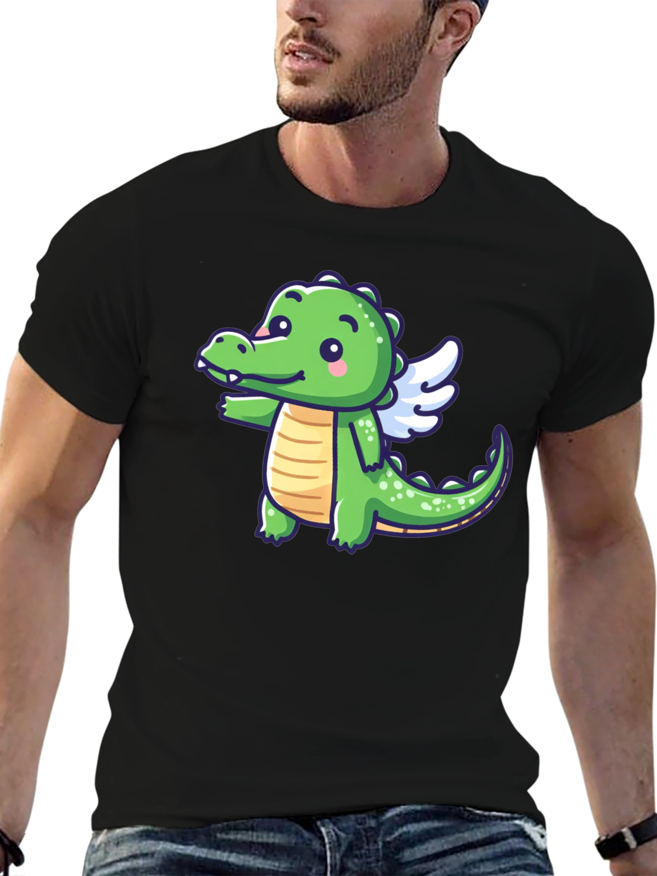 Cartoon Dragon Graphic T-Shirt
