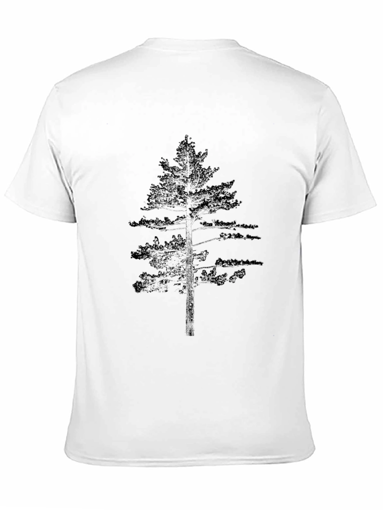 Mens Black T-Shirt with Tree Print