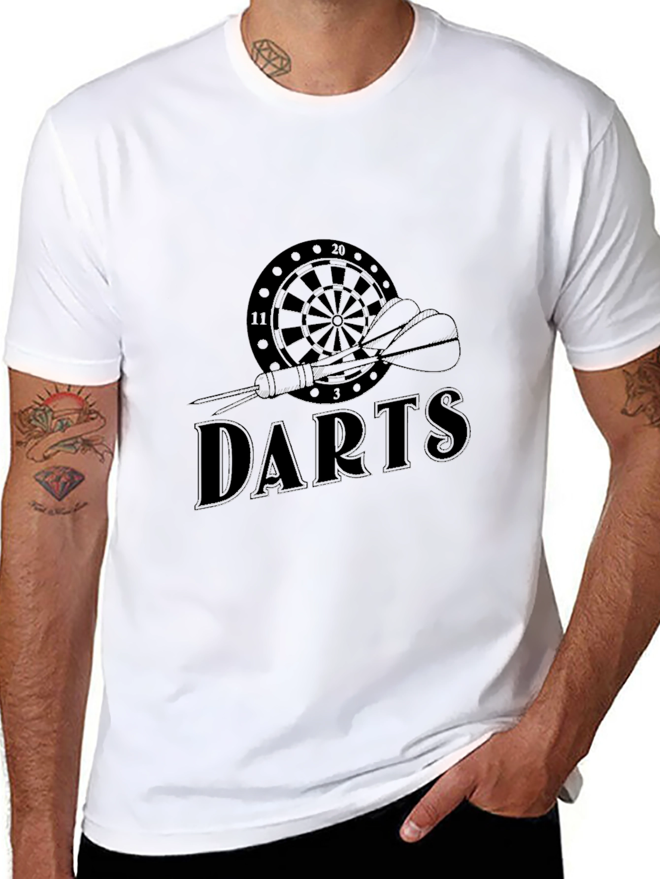 Mens Black Darts T-Shirt