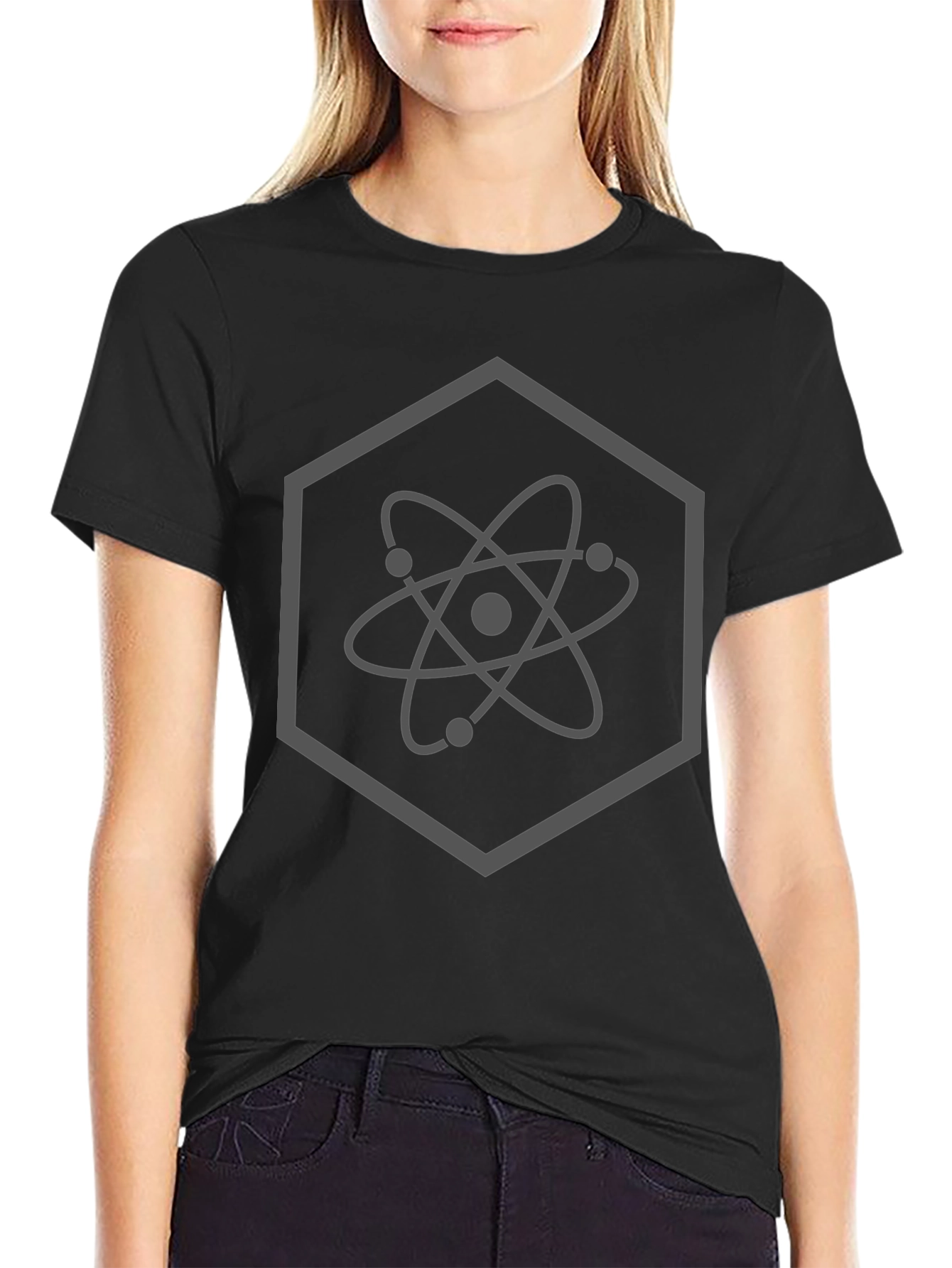 Atom Hexagon Graphic T-Shirt - Science Geek Style