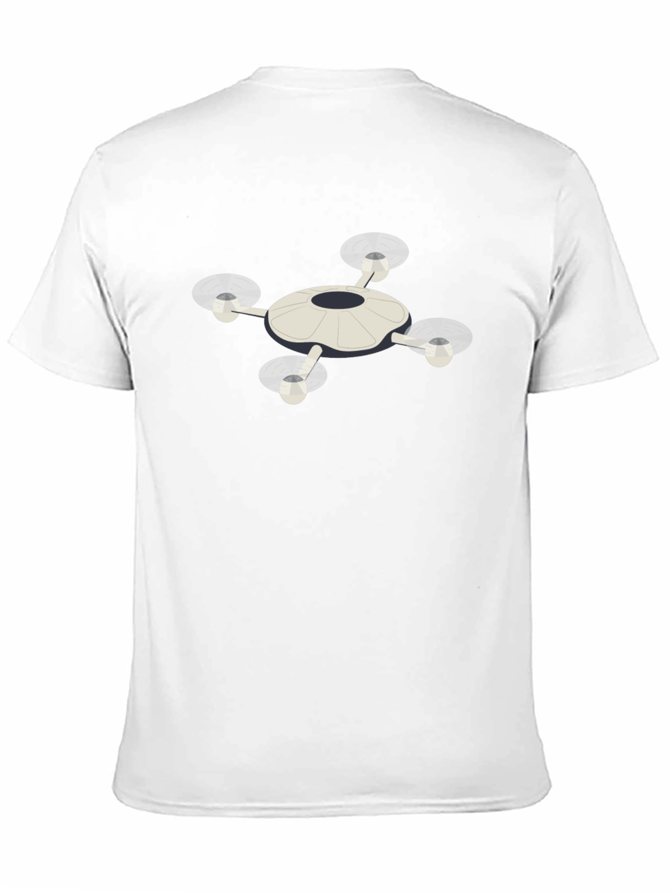 Drone Graphic T-Shirt - Black Crew Neck Tee