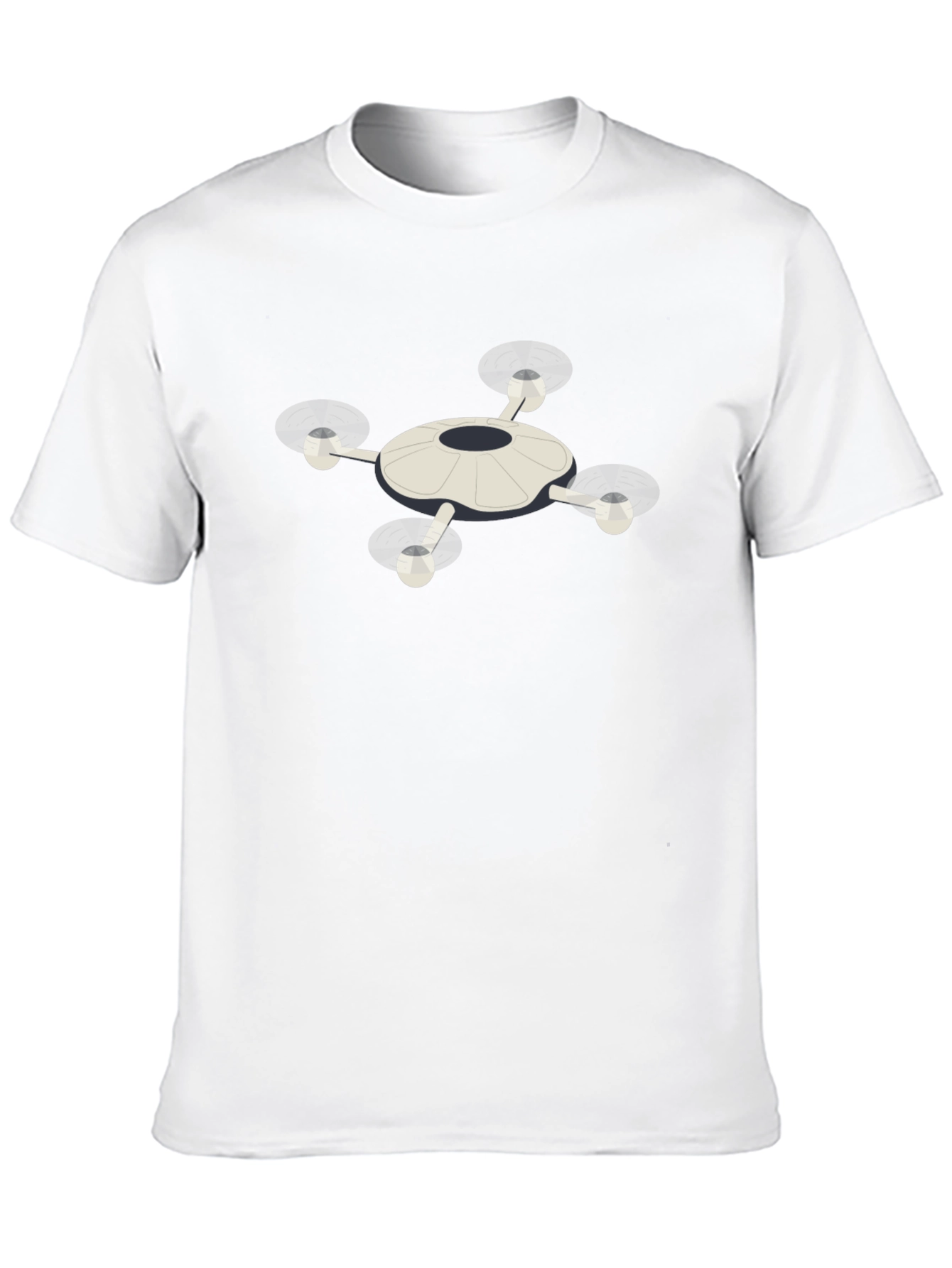 Drone Graphic T-Shirt - Black Crew Neck Tee