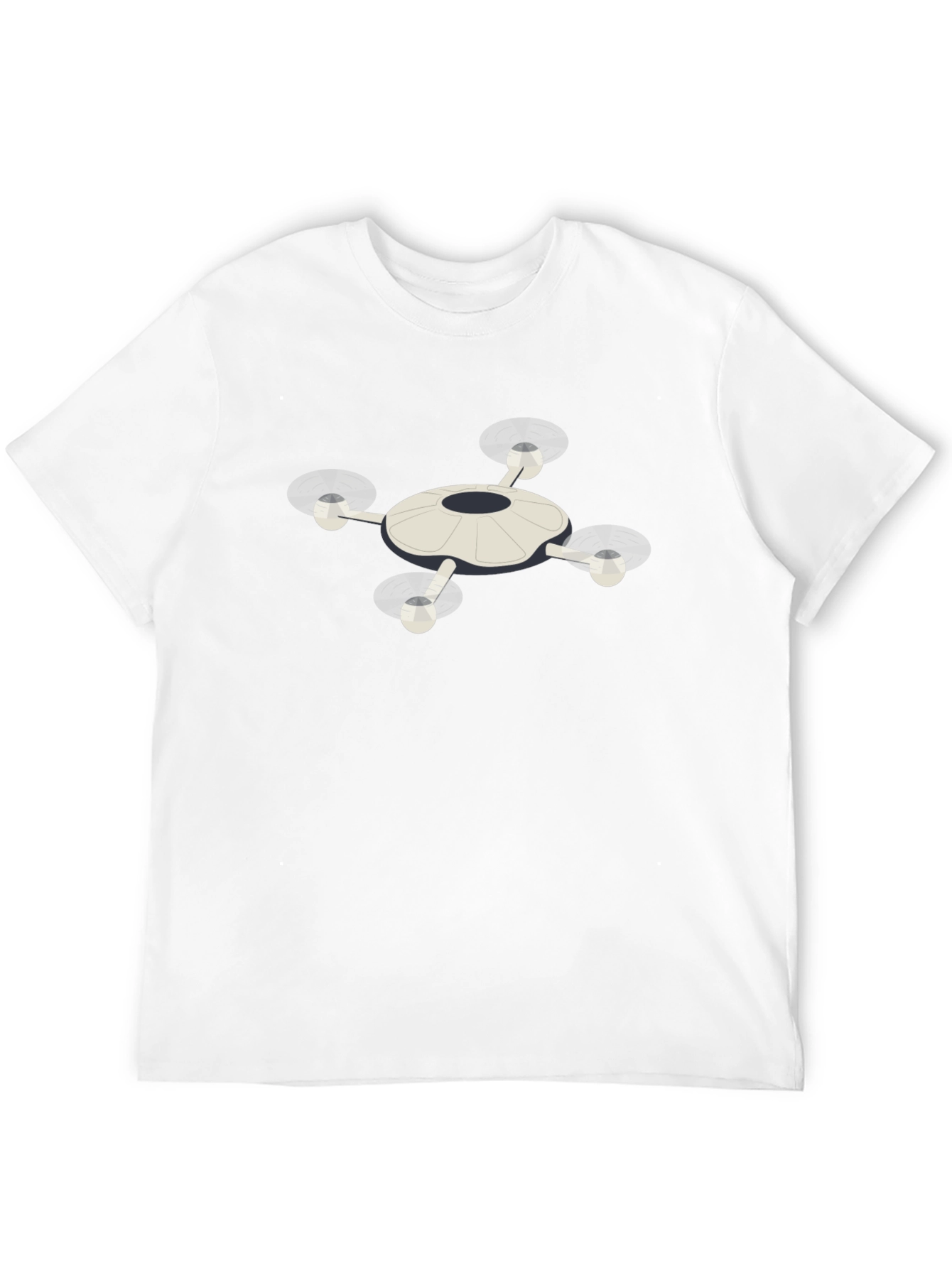 Drone Graphic T-Shirt - Black Crew Neck Tee