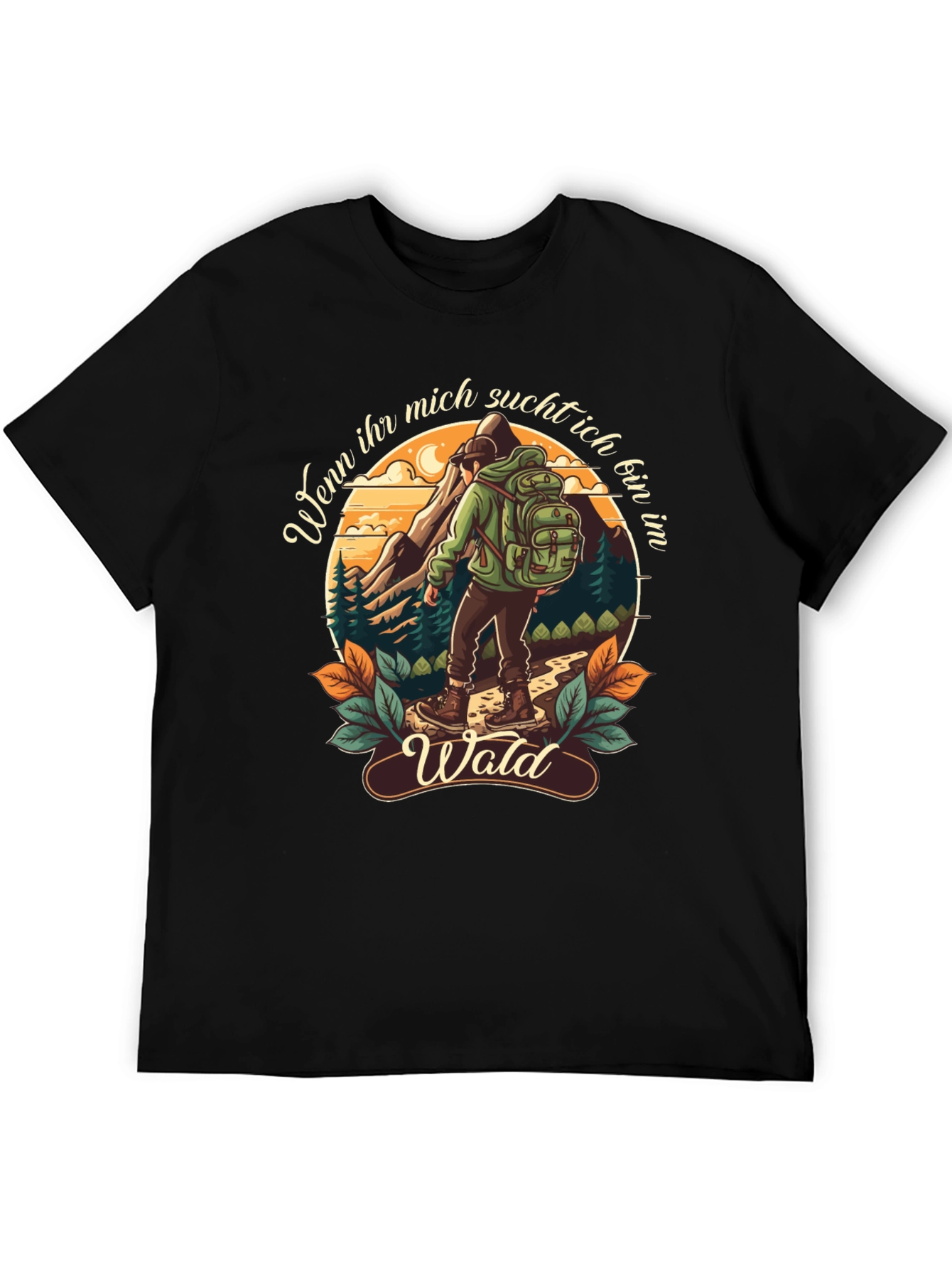Hiking Themed Graphic T-Shirt - Wald