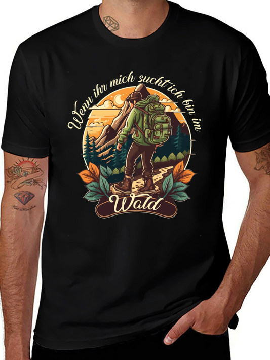Hiking Themed Graphic T-Shirt - Wald