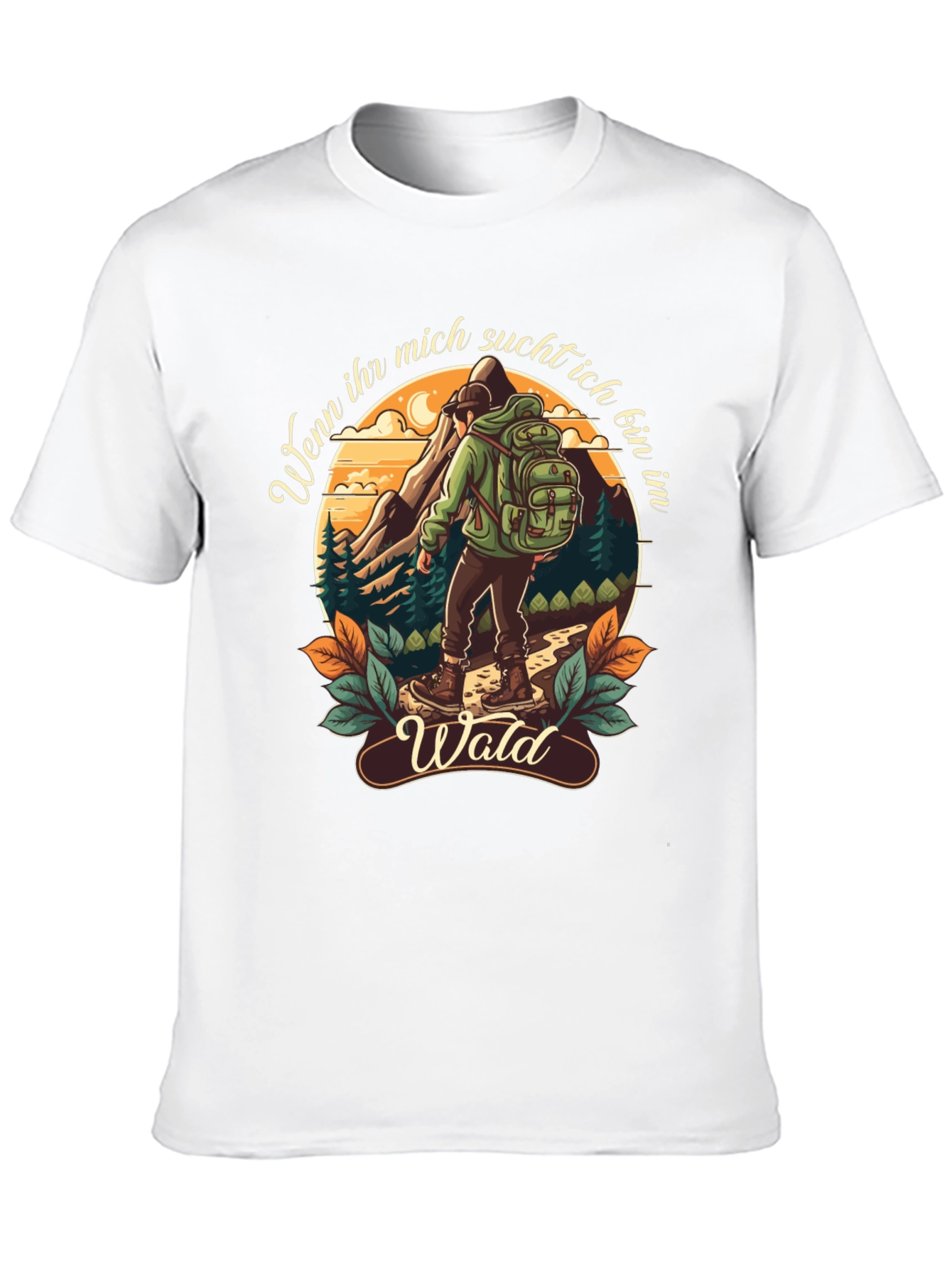 Hiking Themed Graphic T-Shirt - Wald