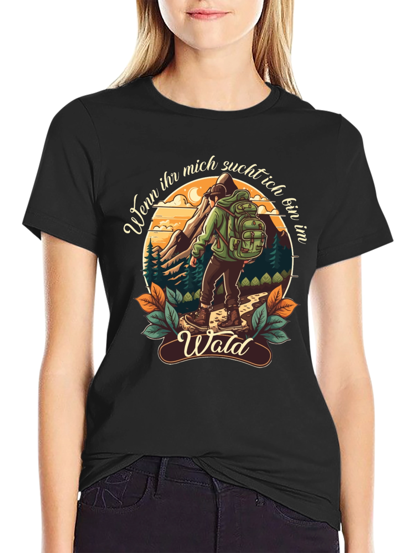 Hiking Themed Graphic T-Shirt - Wald