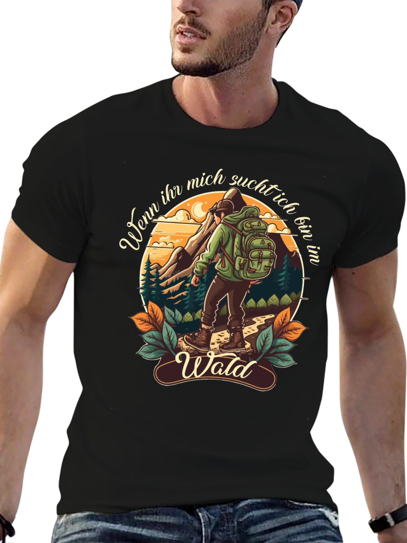 Hiking Themed Graphic T-Shirt - Wald