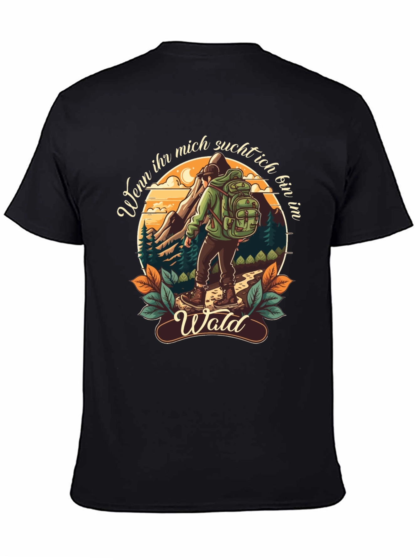 Hiking Themed Graphic T-Shirt - Wald