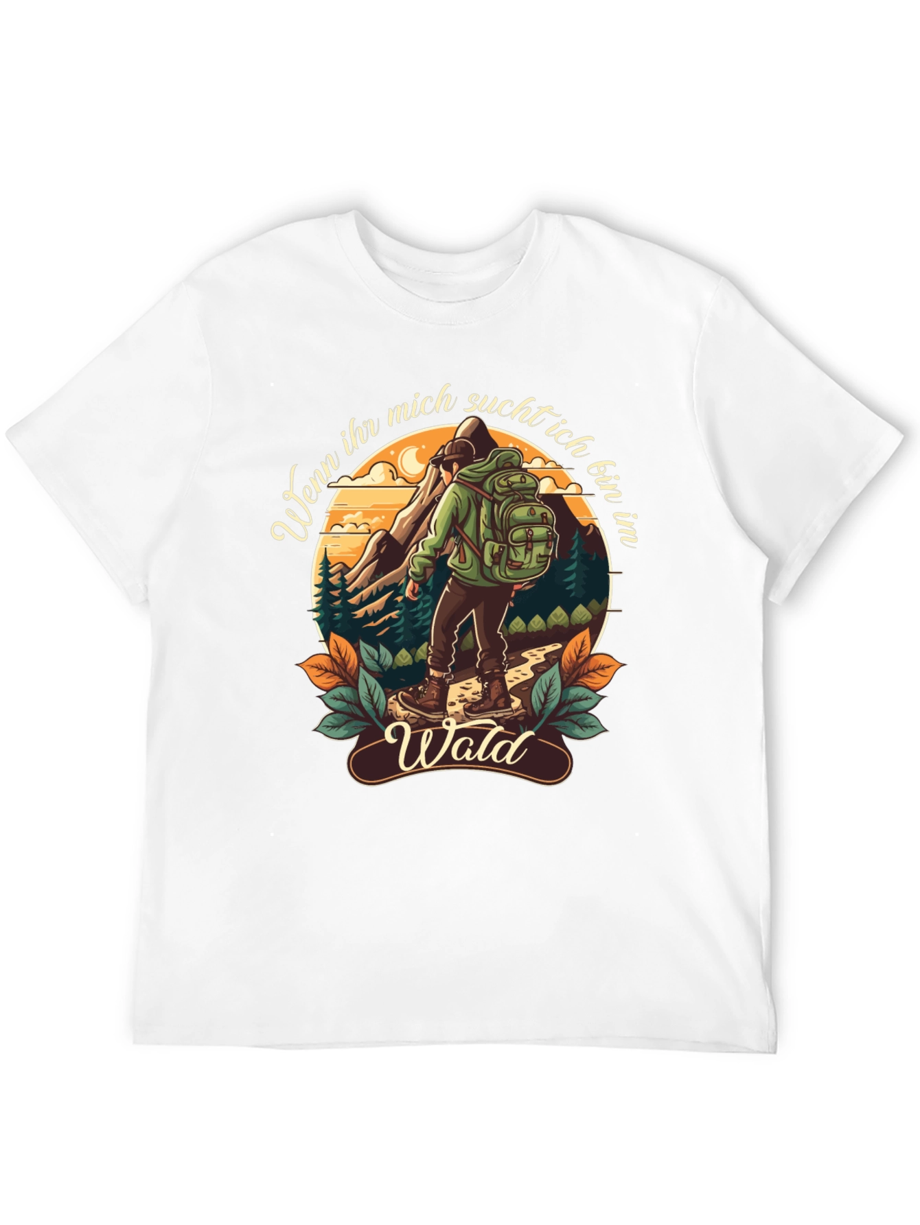 Hiking Themed Graphic T-Shirt - Wald