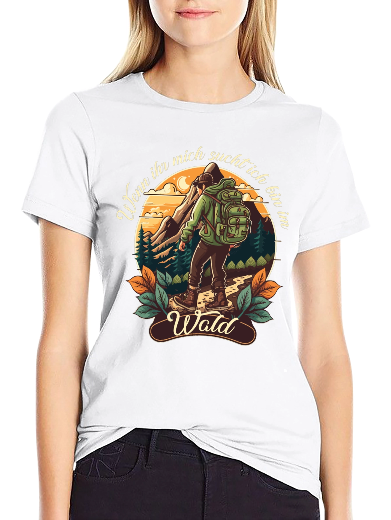 Hiking Themed Graphic T-Shirt - Wald