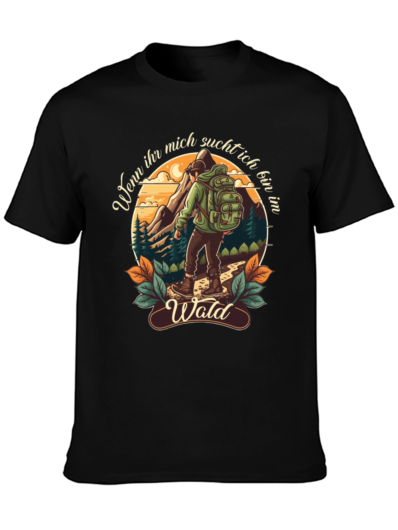 Hiking Themed Graphic T-Shirt - Wald