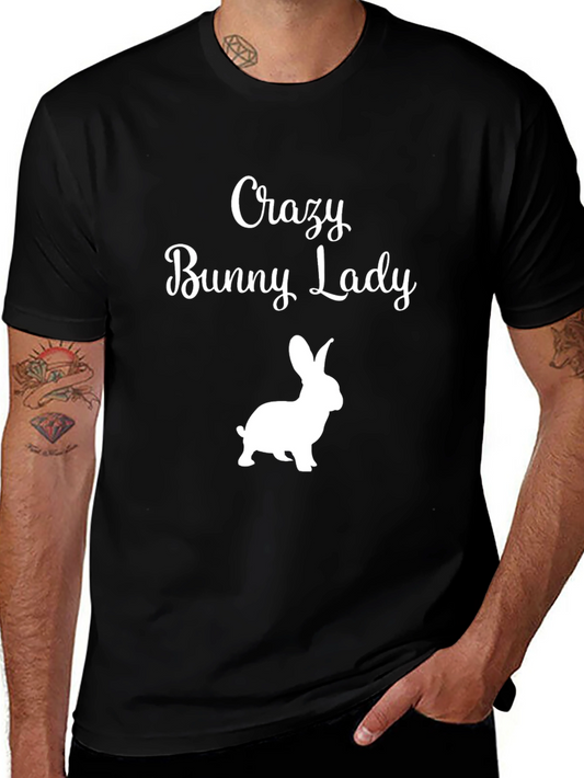 Crazy Bunny Lady Graphic T-Shirt