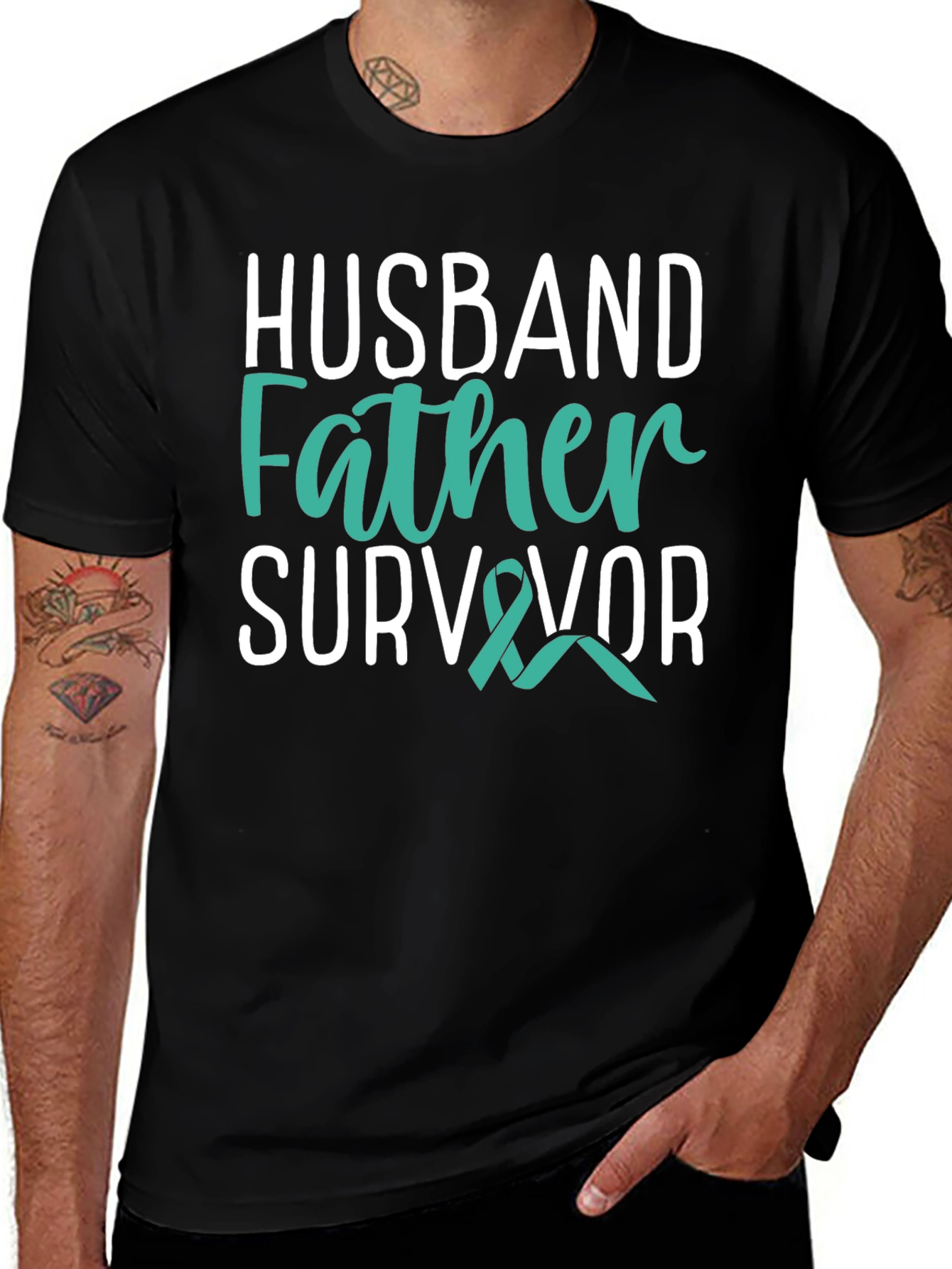 Husband Father Survivor Graphic T-Shirt