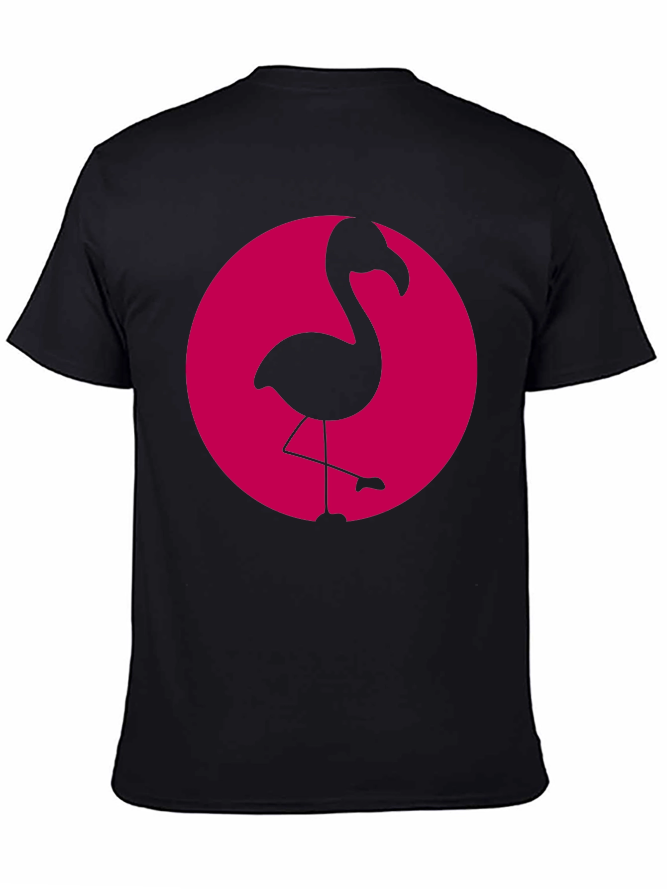Flamingo Graphic Tee - Black Cotton Casual Shirt
