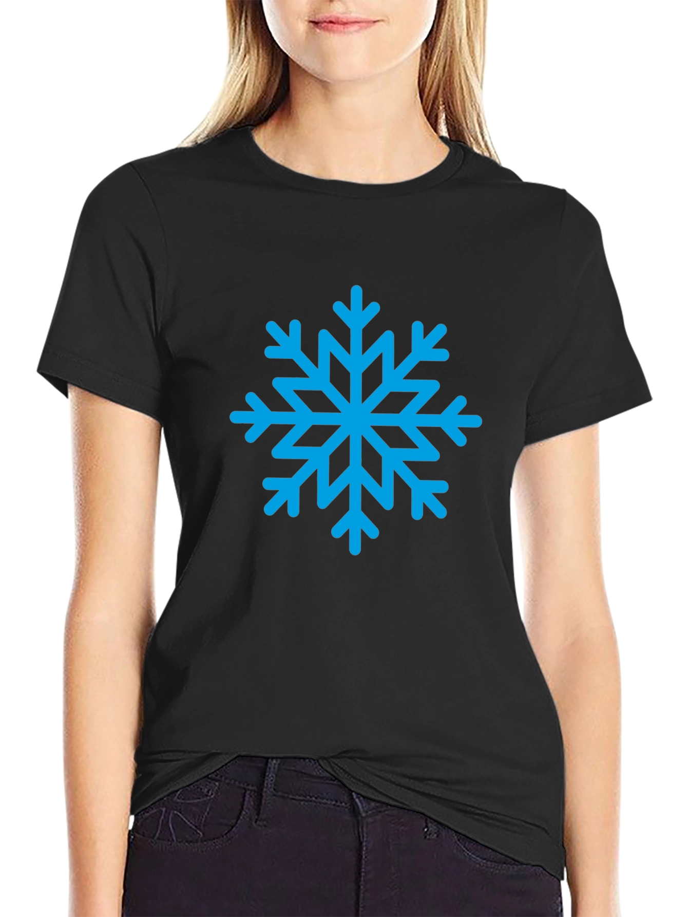 Snowflake Graphic Black T-Shirt