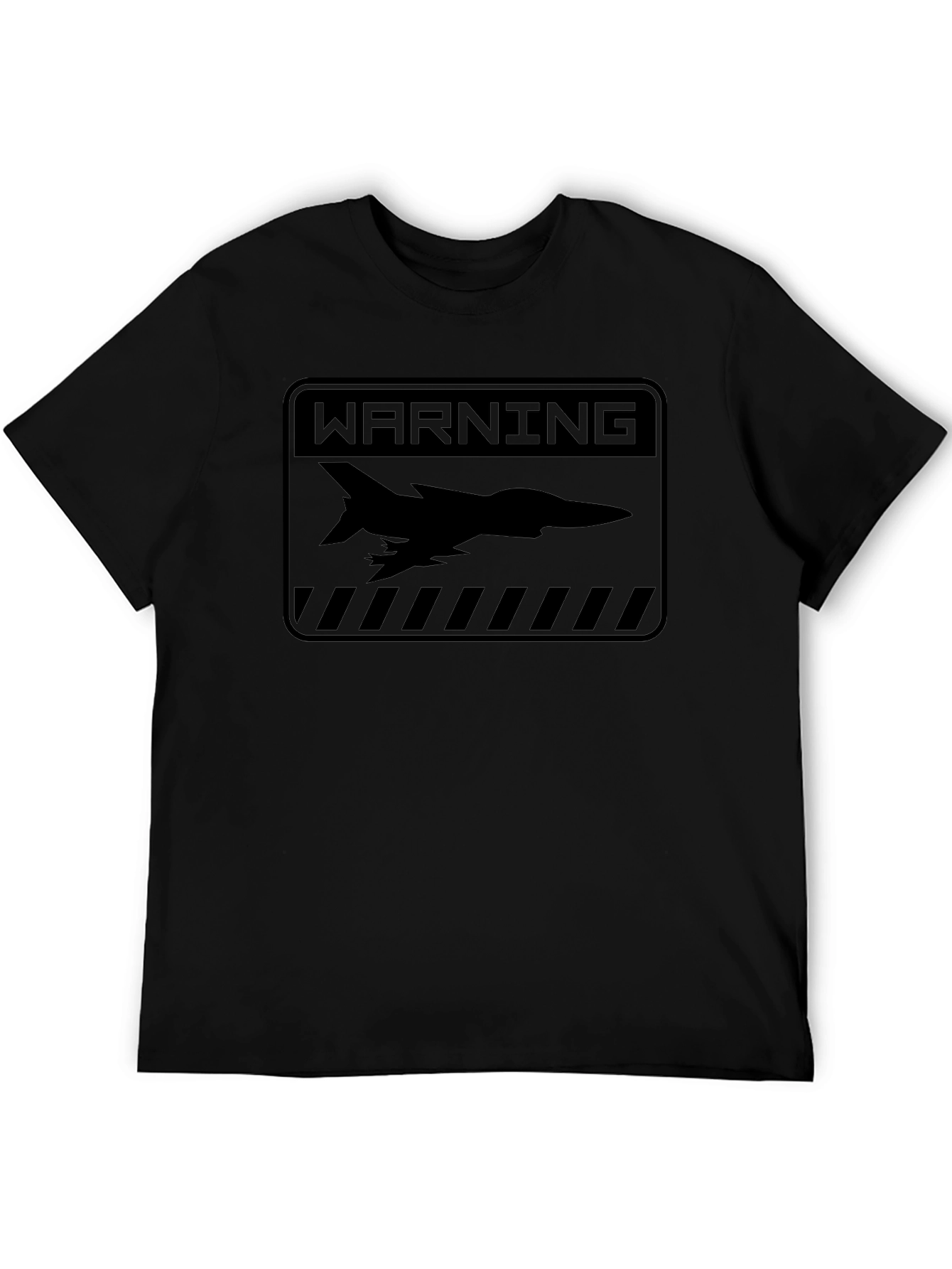 Warning Zone Jet Fighter Graphic Tee - Black
