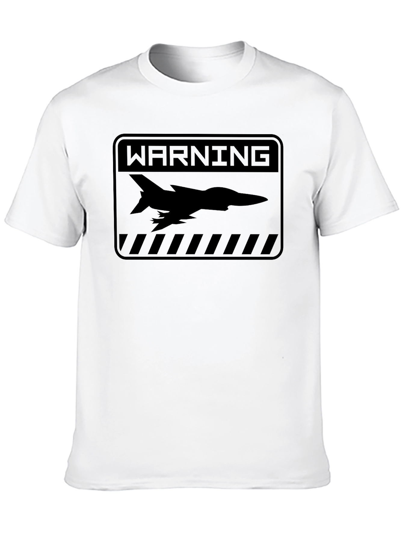 Warning Zone Jet Fighter Graphic Tee - Black
