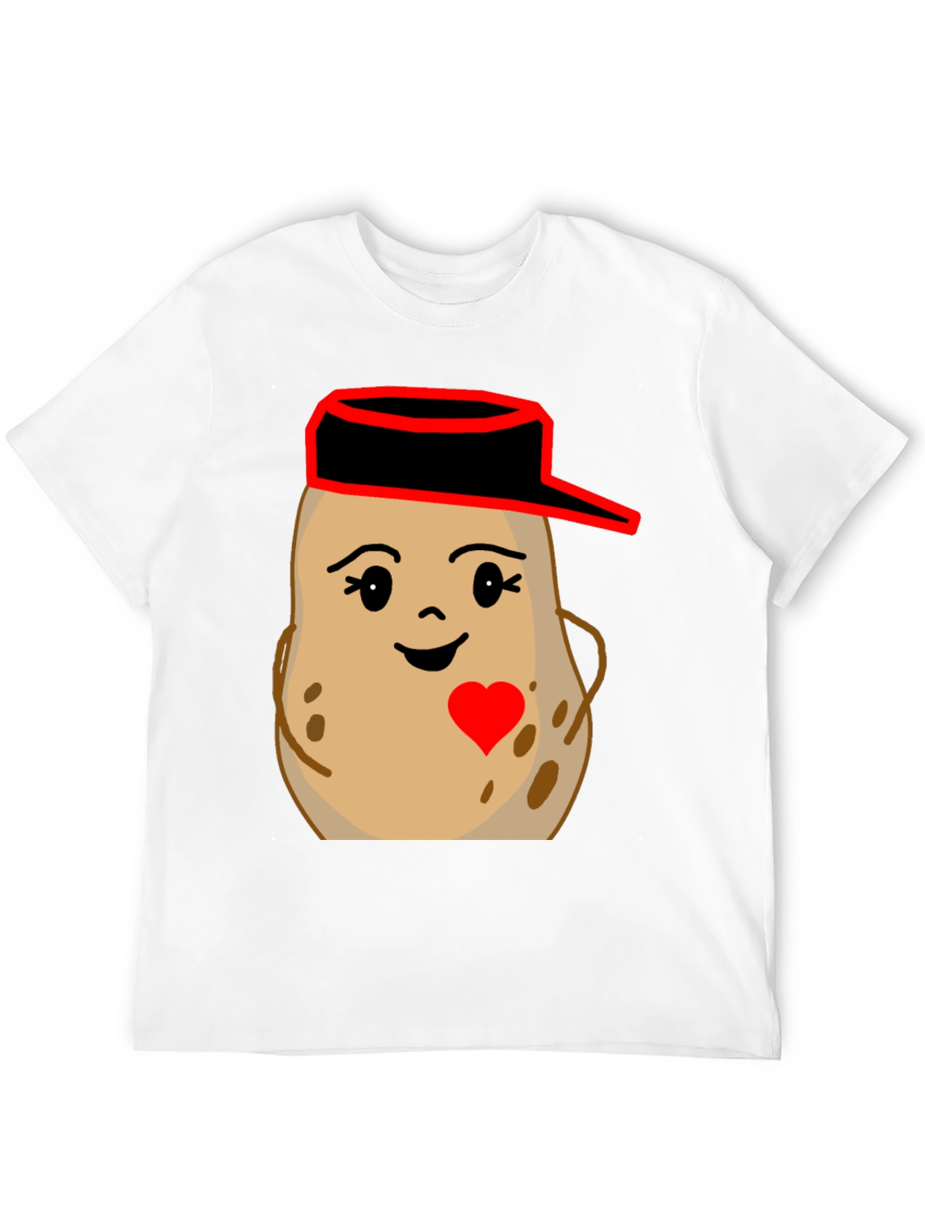 Potato with Hat Graphic Tee - Unique Design