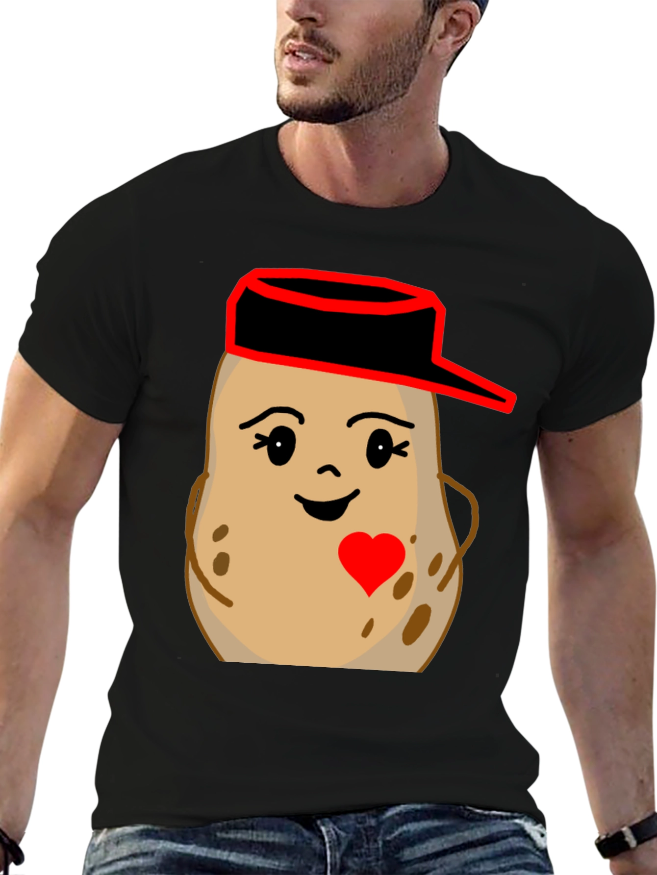 Potato with Hat Graphic Tee - Unique Design