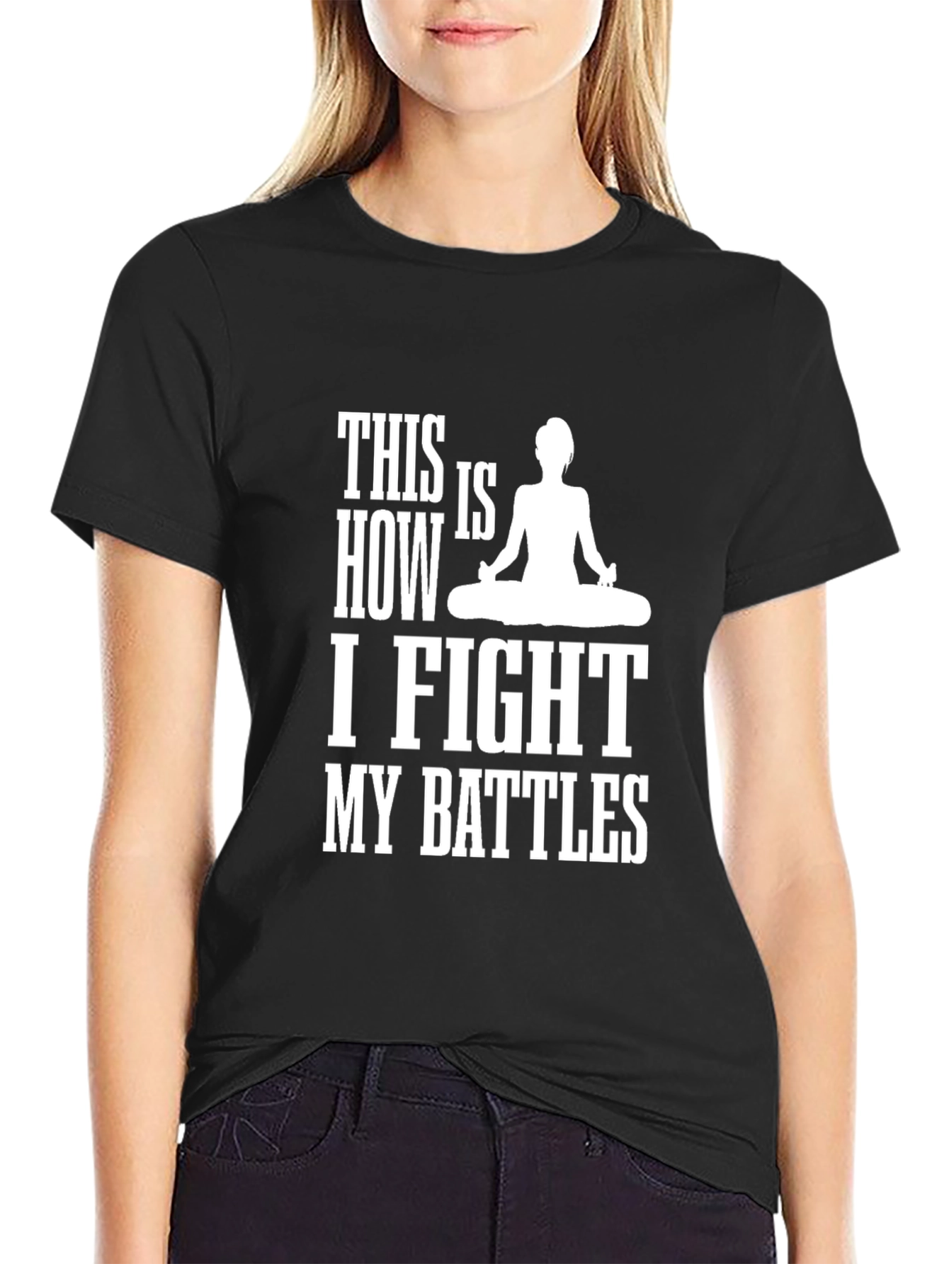 Yoga Meditation T-Shirt: My Battles Design
