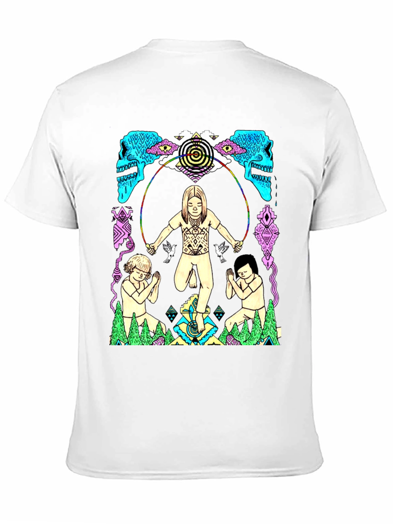 Psychedelic Graphic Print Black T-Shirt