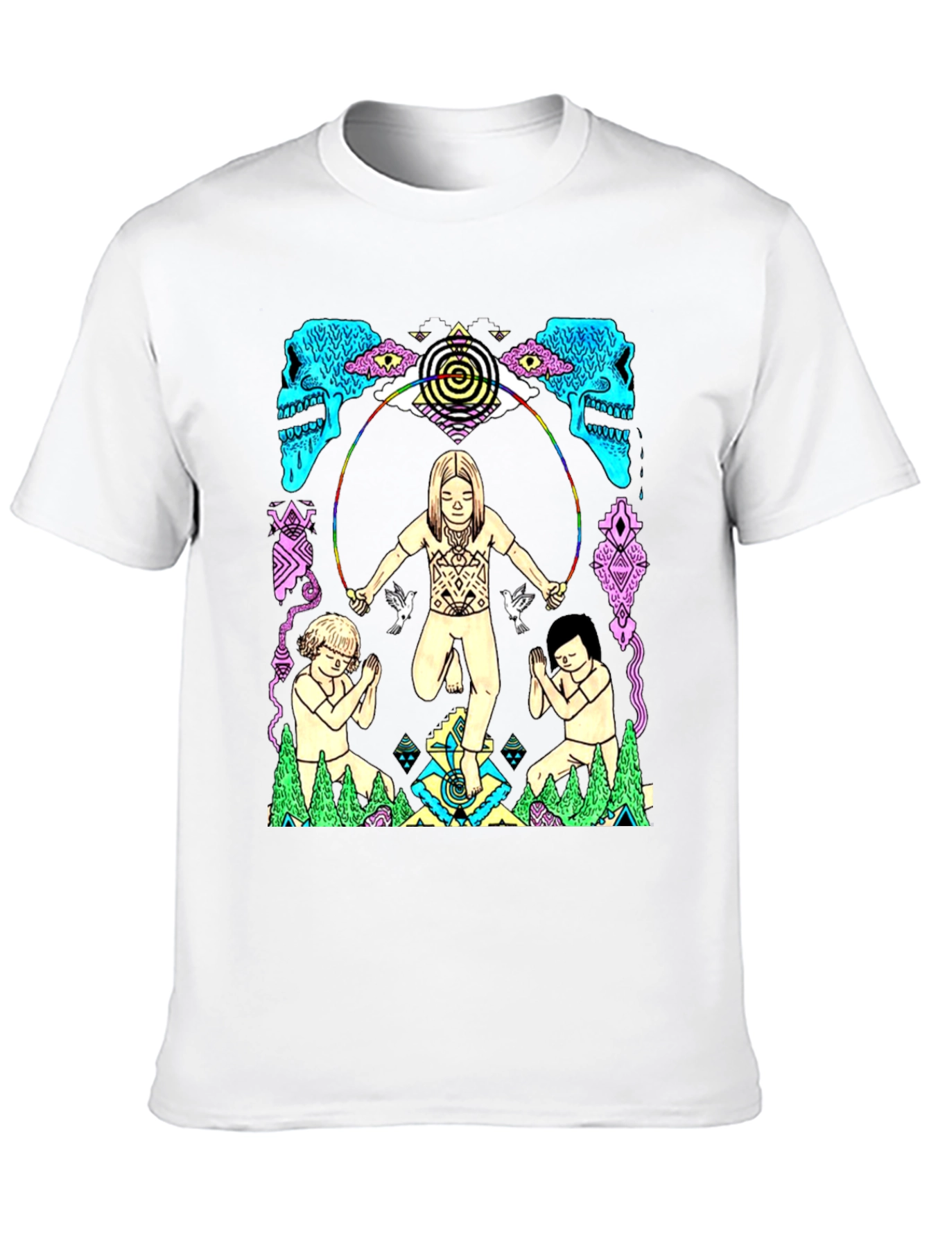 Psychedelic Graphic Print Black T-Shirt
