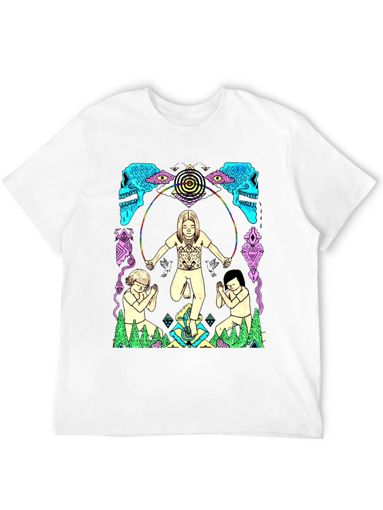 Psychedelic Graphic Print Black T-Shirt