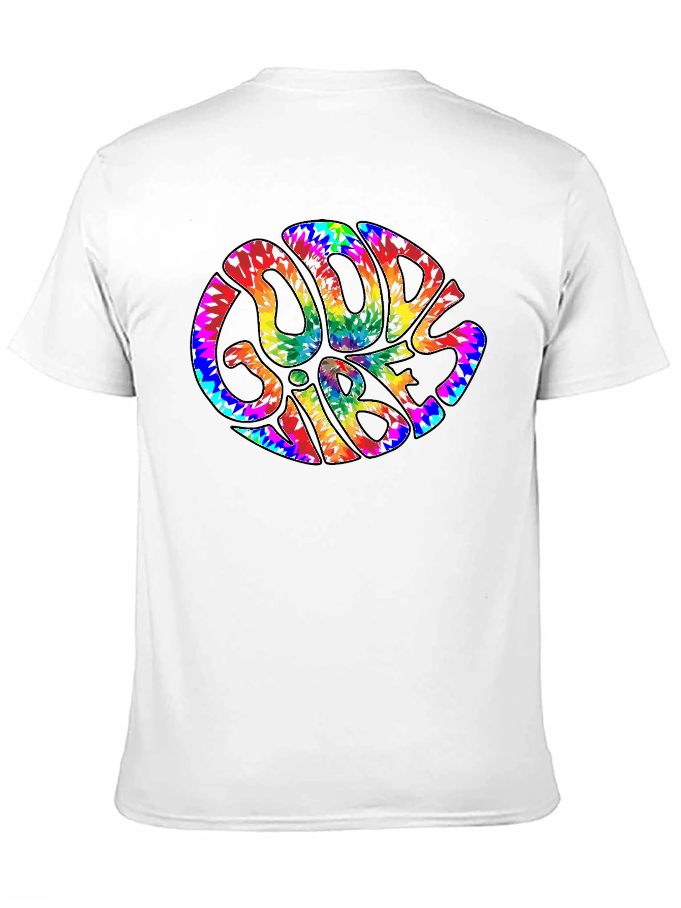 Good Vibes Tie Dye Graphic Tee - Retro Style