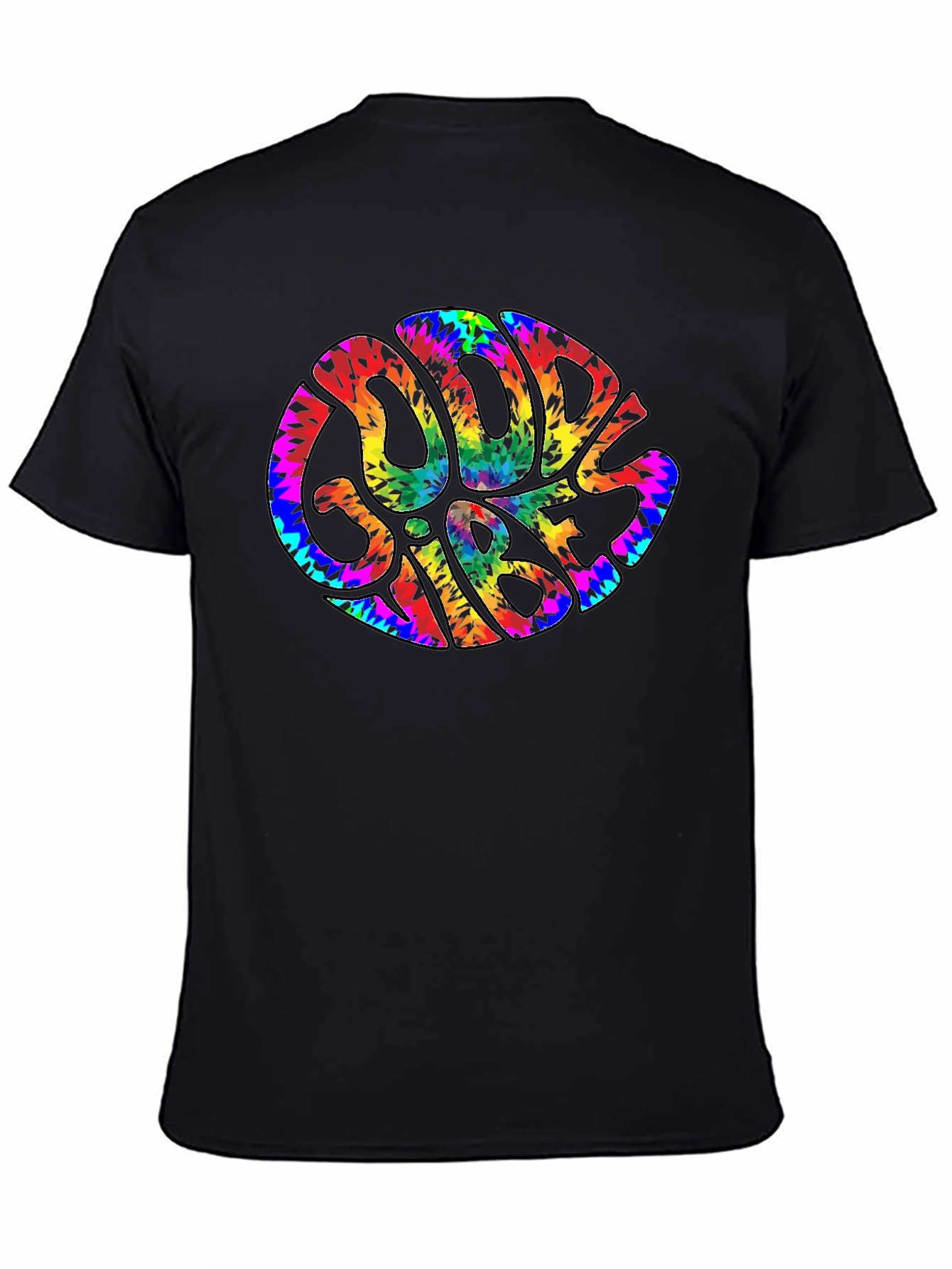 Good Vibes Tie Dye Graphic Tee - Retro Style