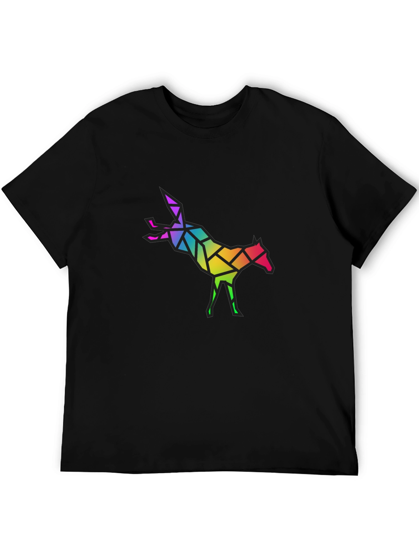 Geometric Rainbow Horse Graphic Tee