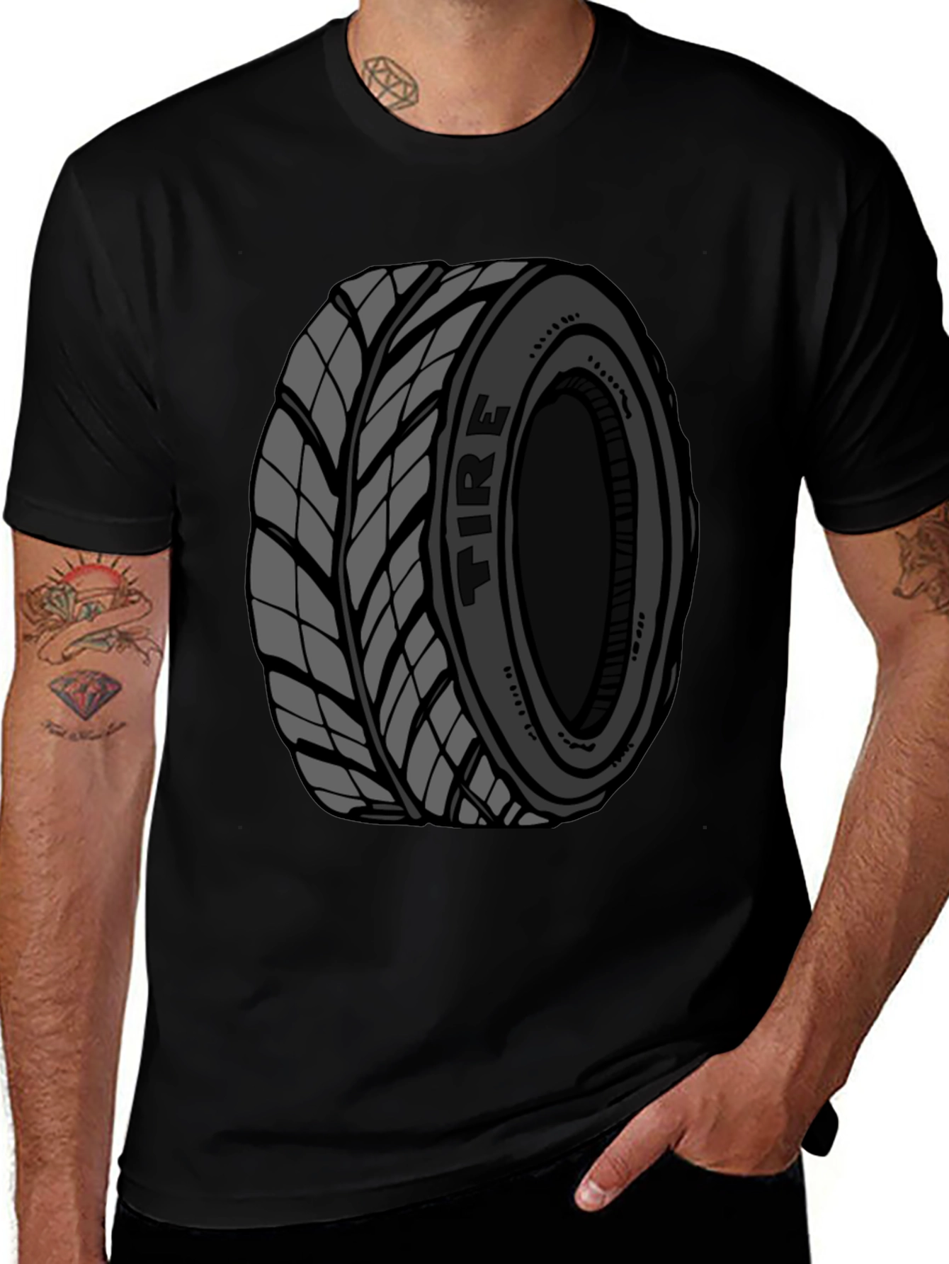 Tire Graphic Black T-Shirt