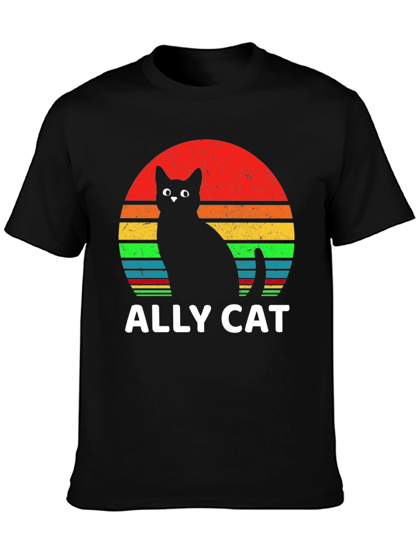 Ally Cat T-Shirt - Retro LGBT Pride Tee