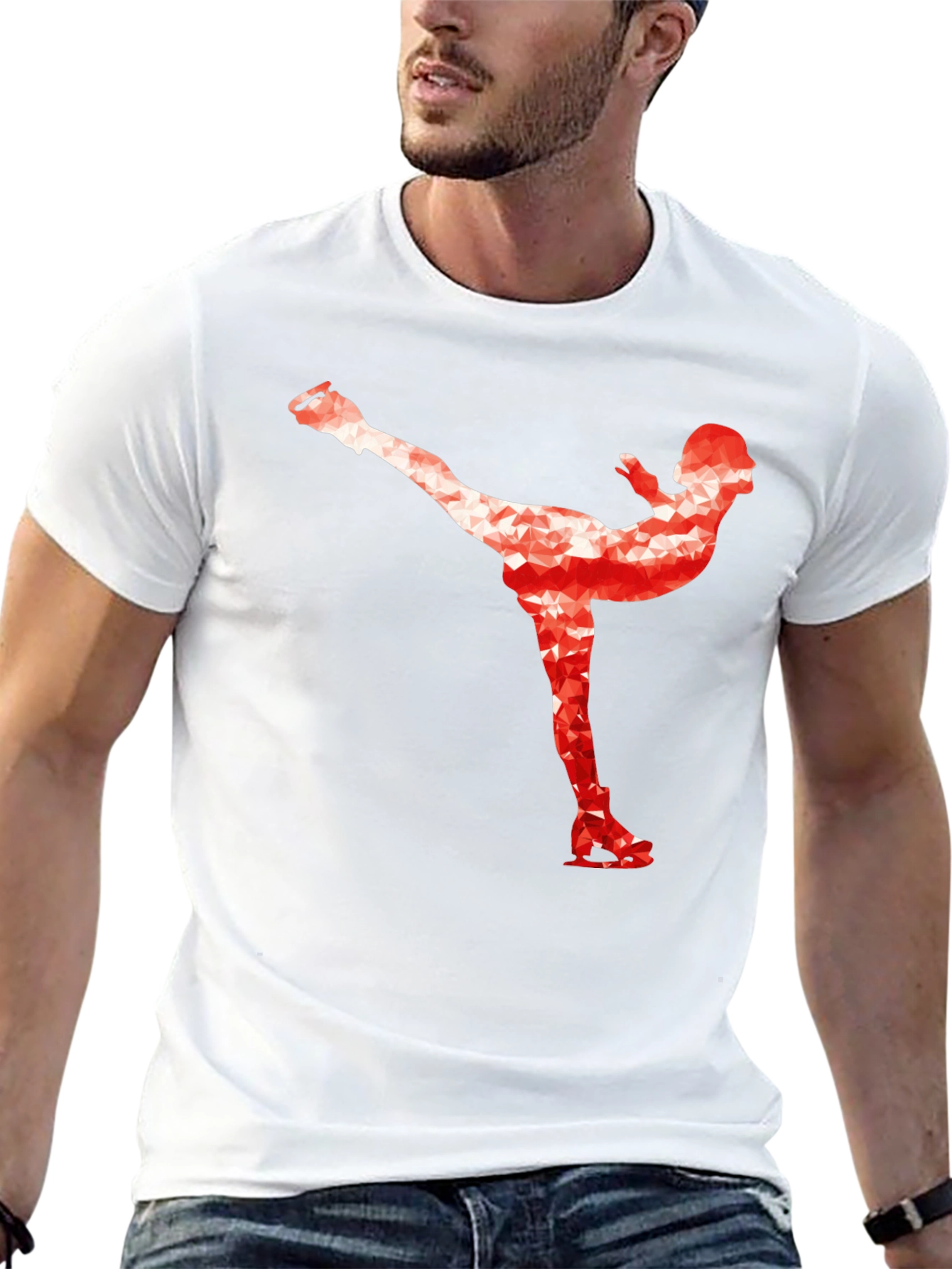 Ice Skating T-Shirt - Geometric Design