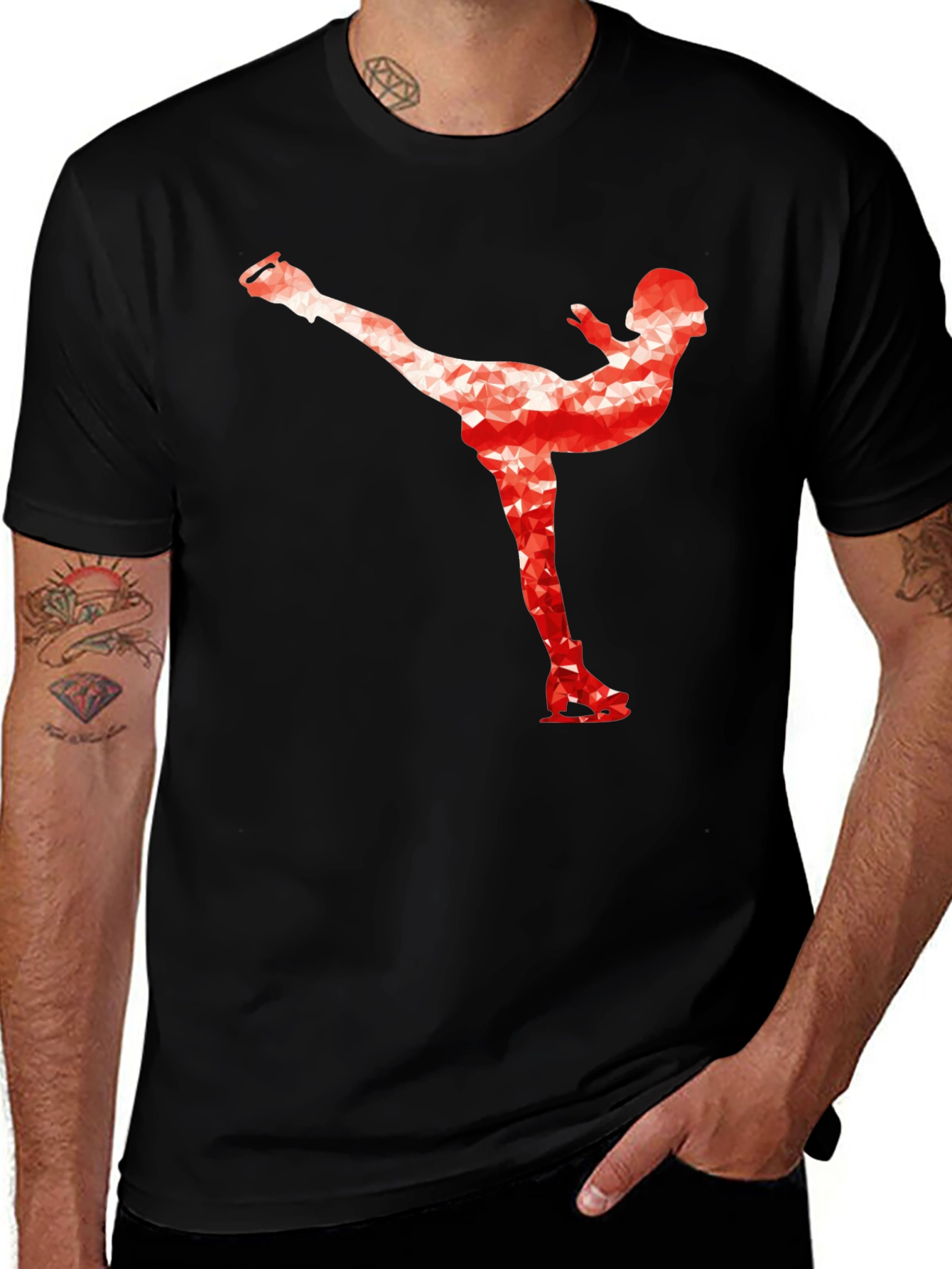 Ice Skating T-Shirt - Geometric Design