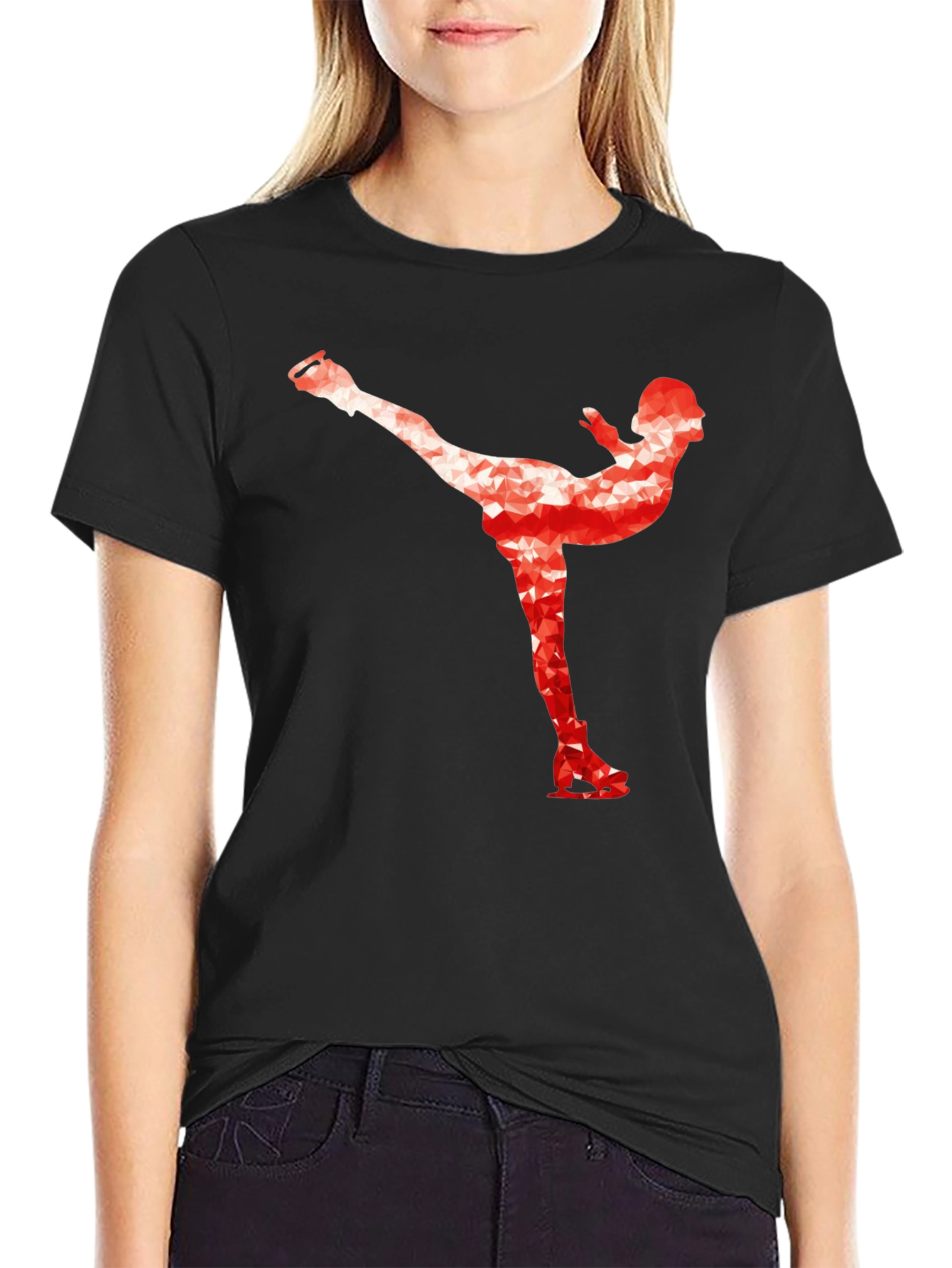 Ice Skating T-Shirt - Geometric Design