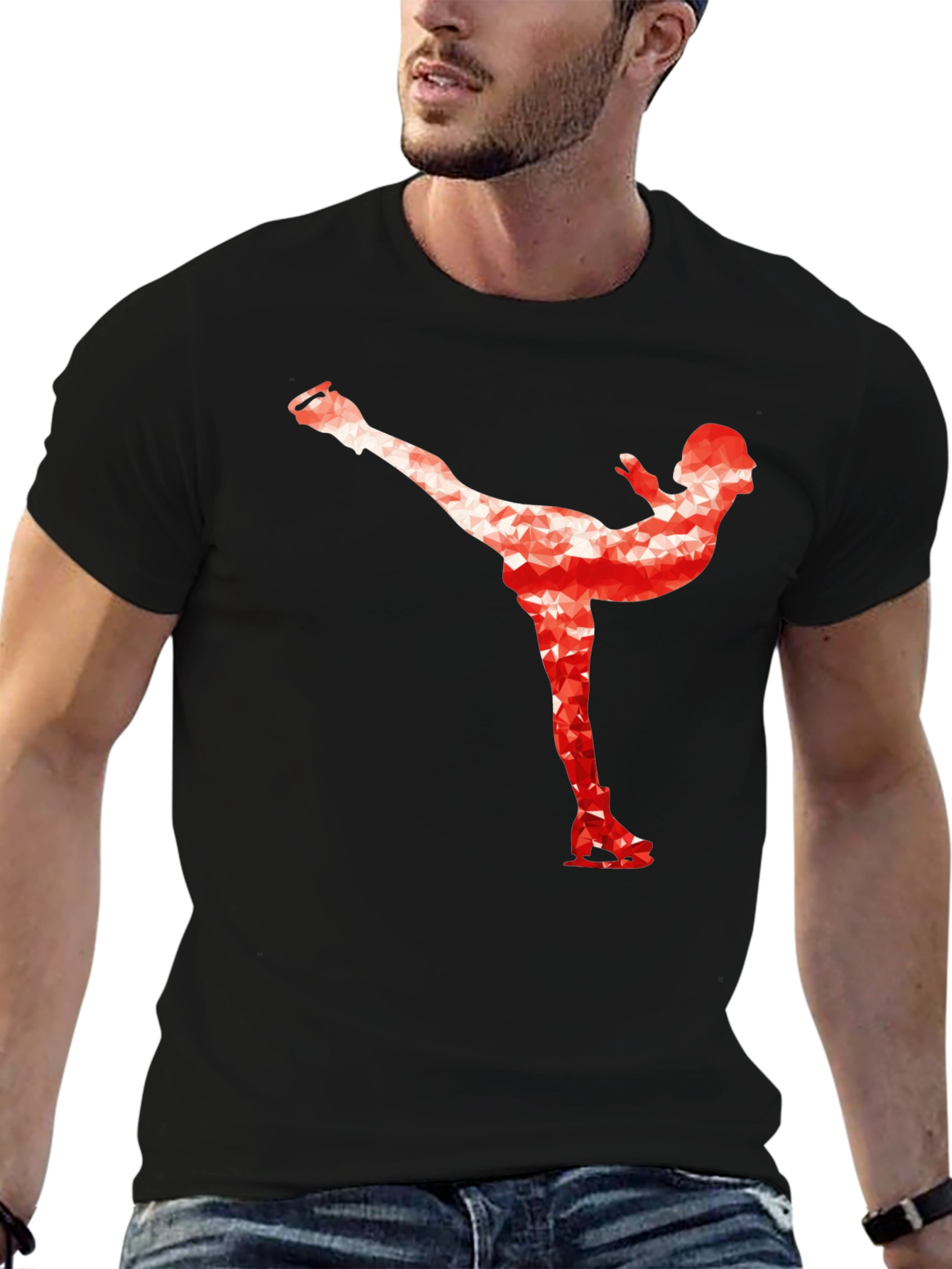 Ice Skating T-Shirt - Geometric Design