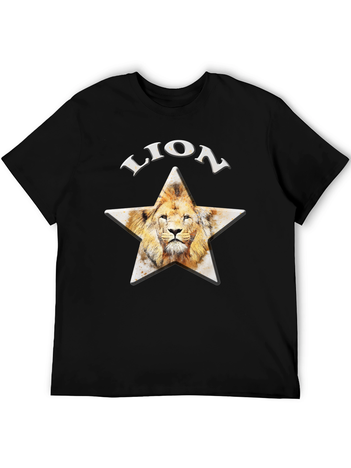 Lion Star Graphic T-Shirt - Black