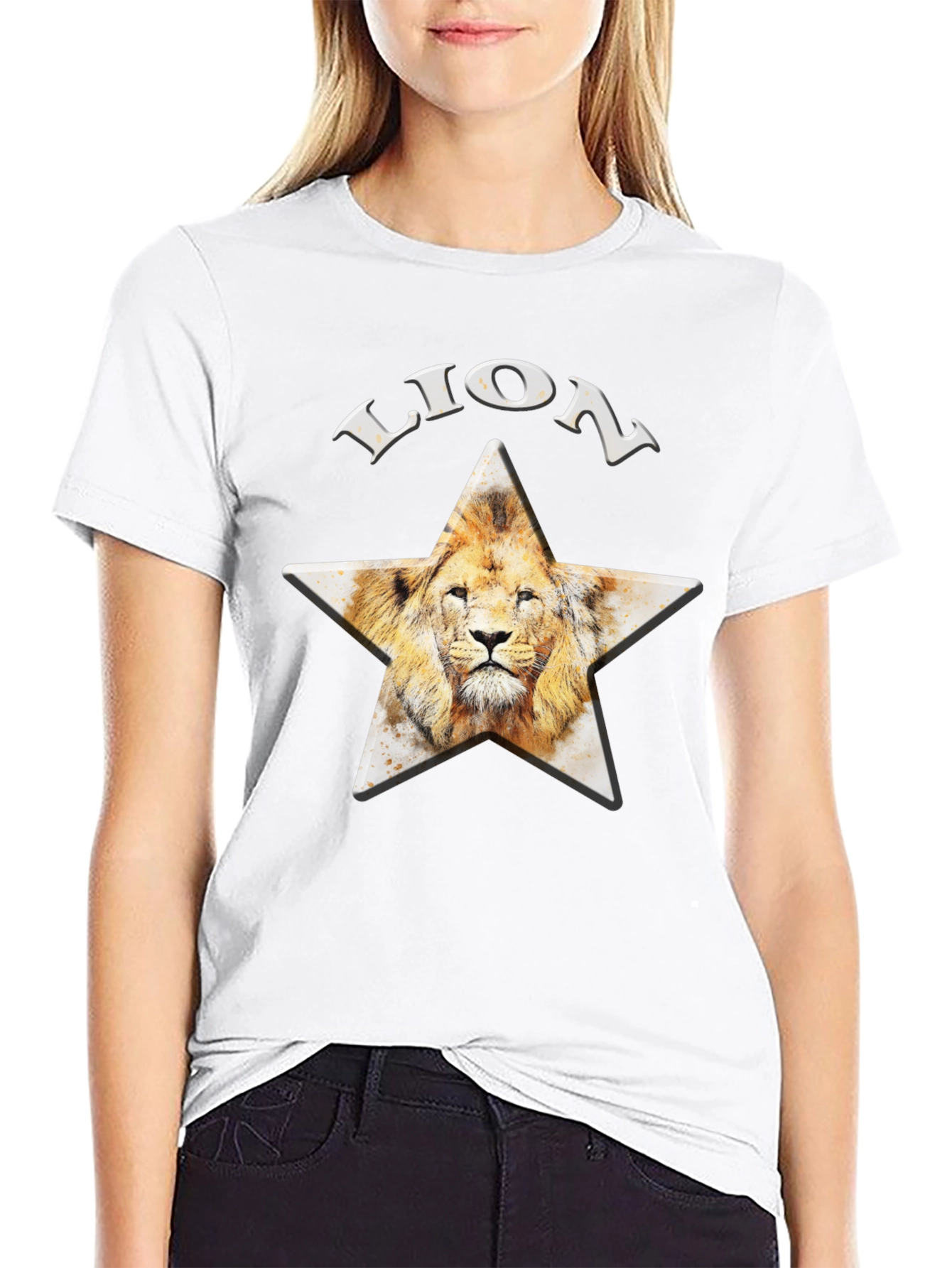 Lion Star Graphic T-Shirt - Black