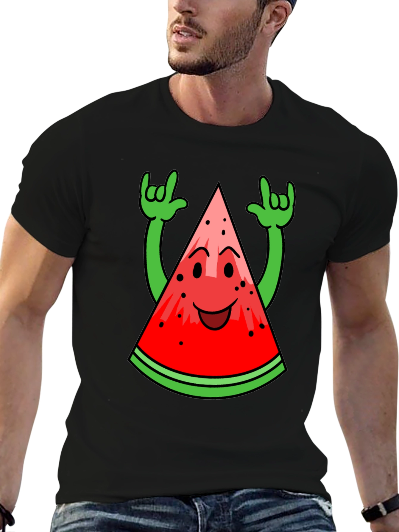 Funny Watermelon Rock On T-Shirt