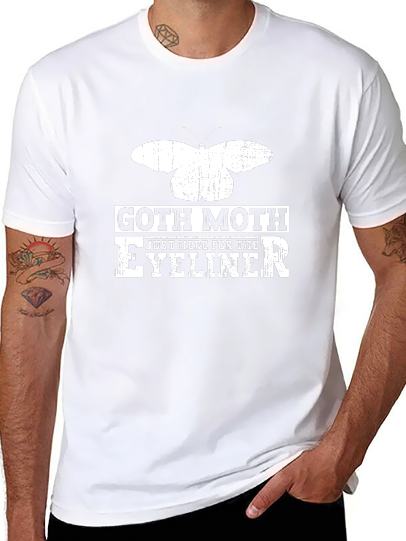 Goth Moth Eyeliner Graphic T-Shirt