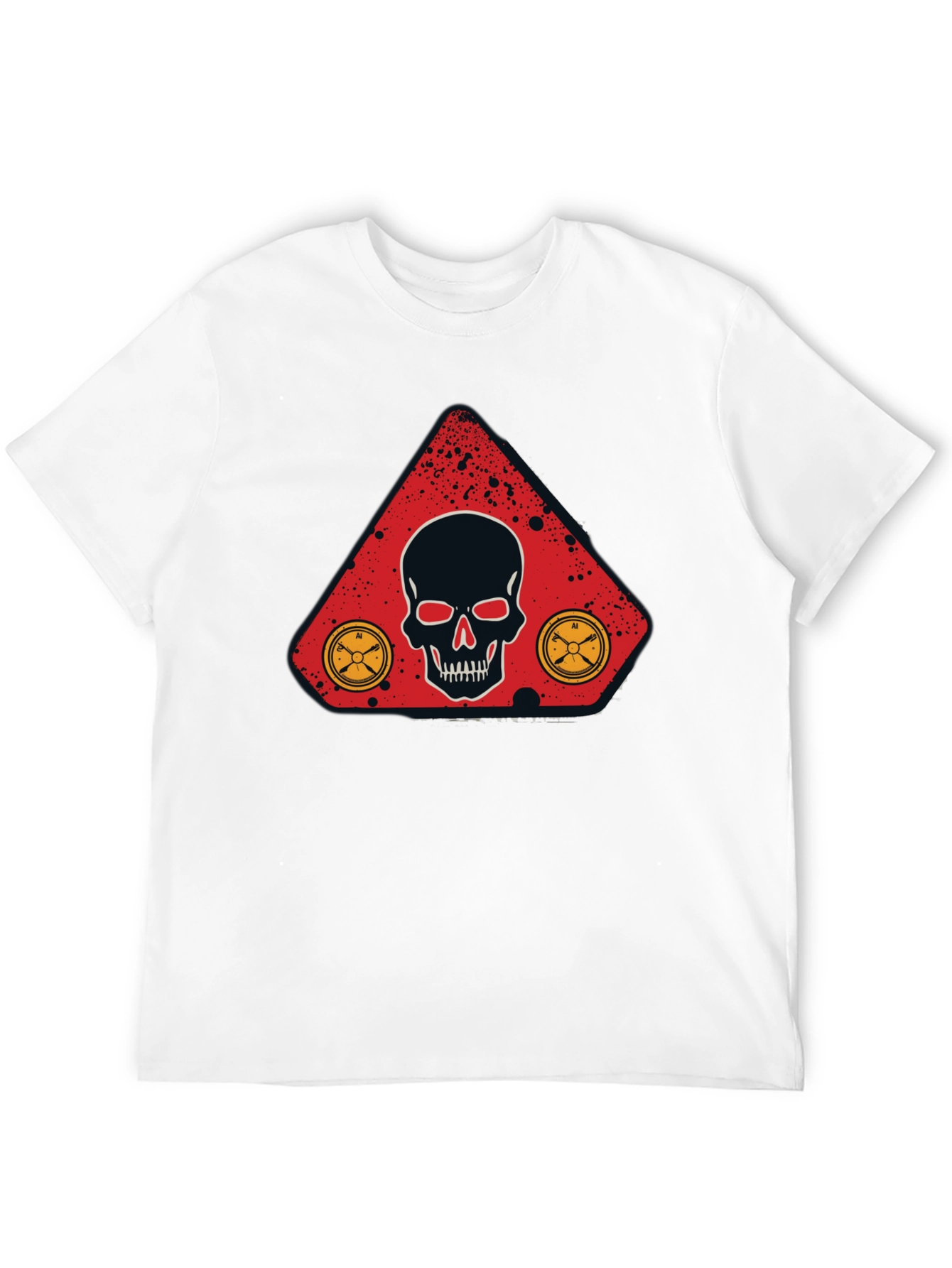 Skull & Compass Graphic Tee - Mens Black T-Shirt