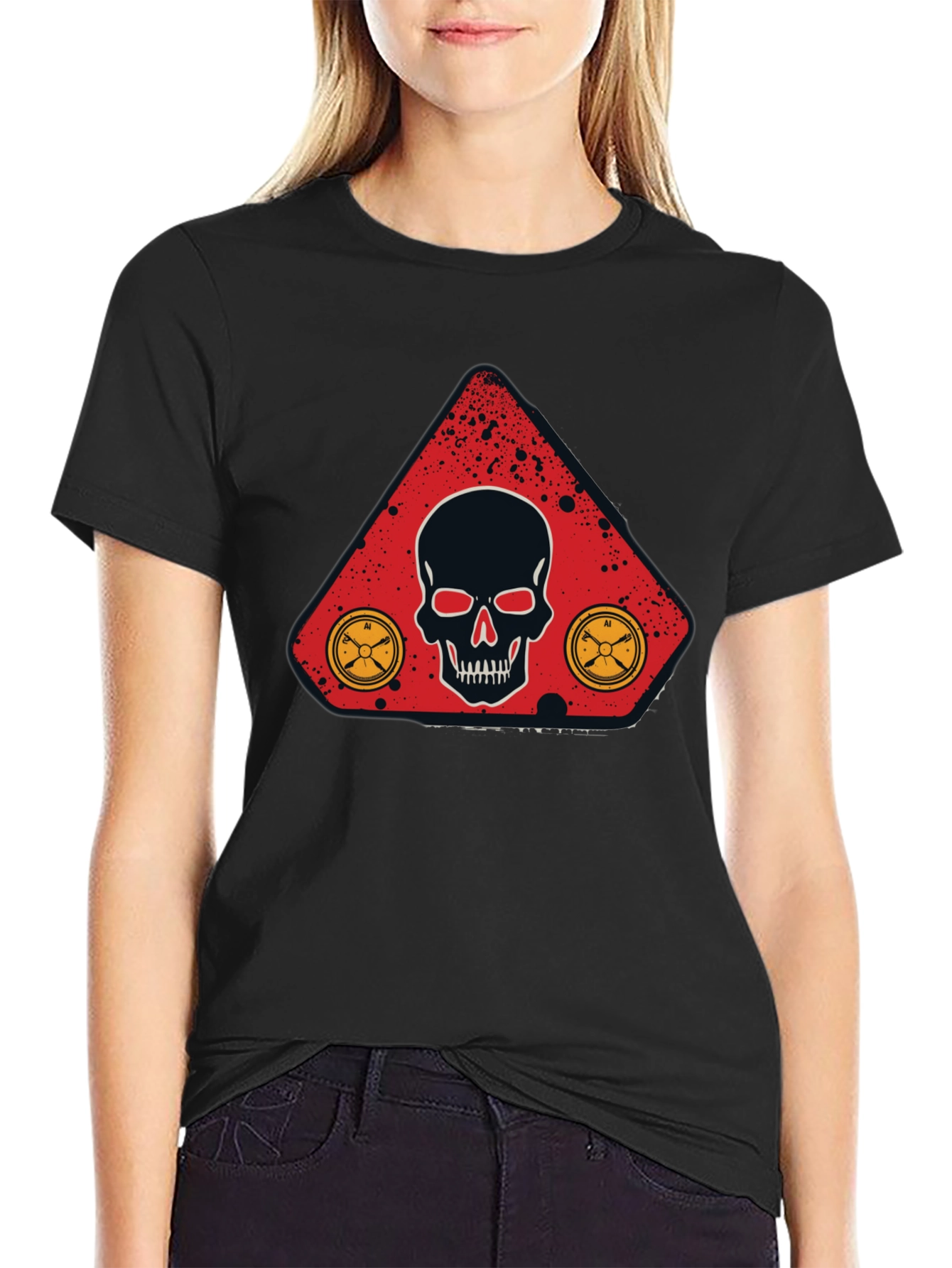 Skull & Compass Graphic Tee - Mens Black T-Shirt