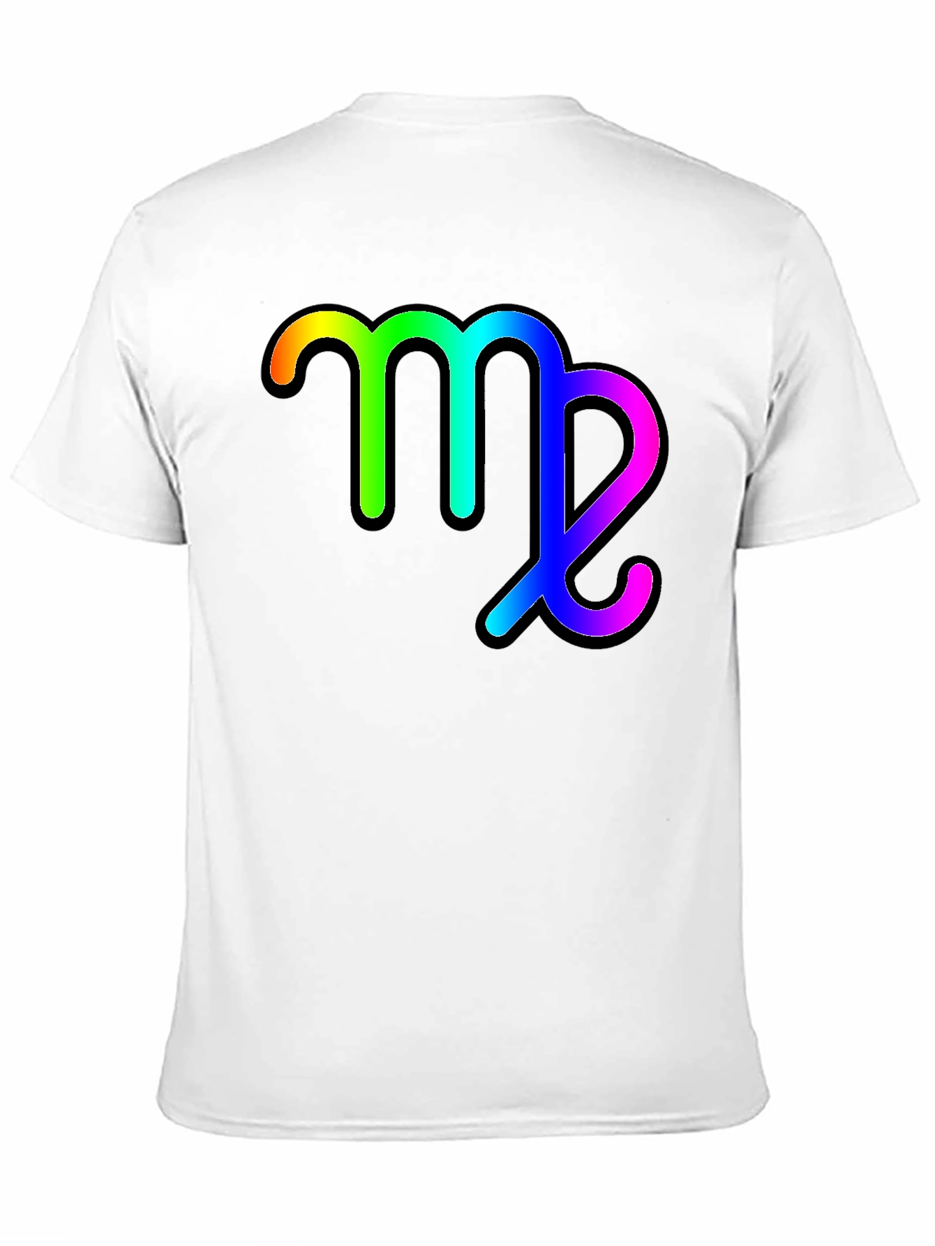 Rainbow Virgo Zodiac Sign Black T-Shirt