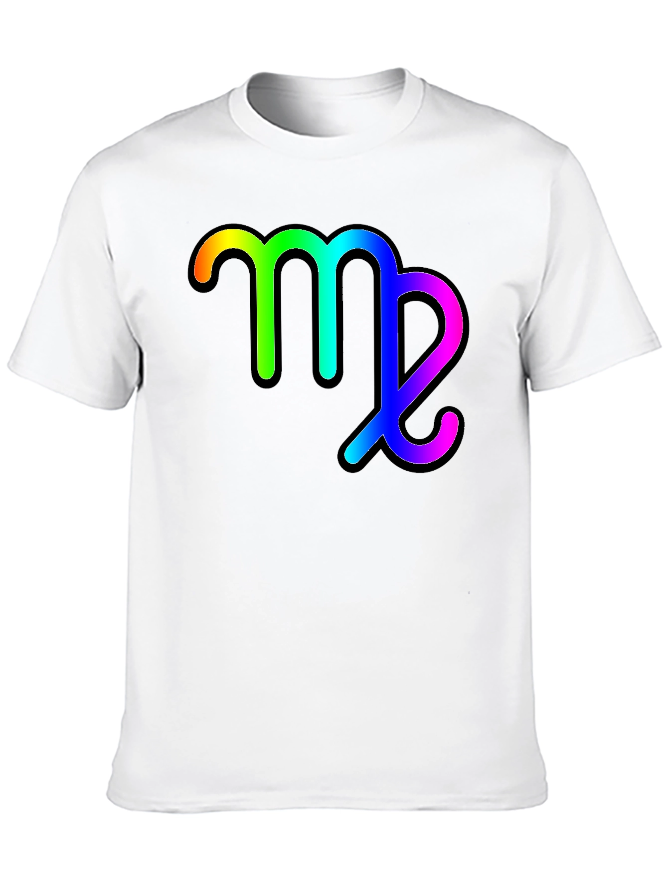 Rainbow Virgo Zodiac Sign Black T-Shirt